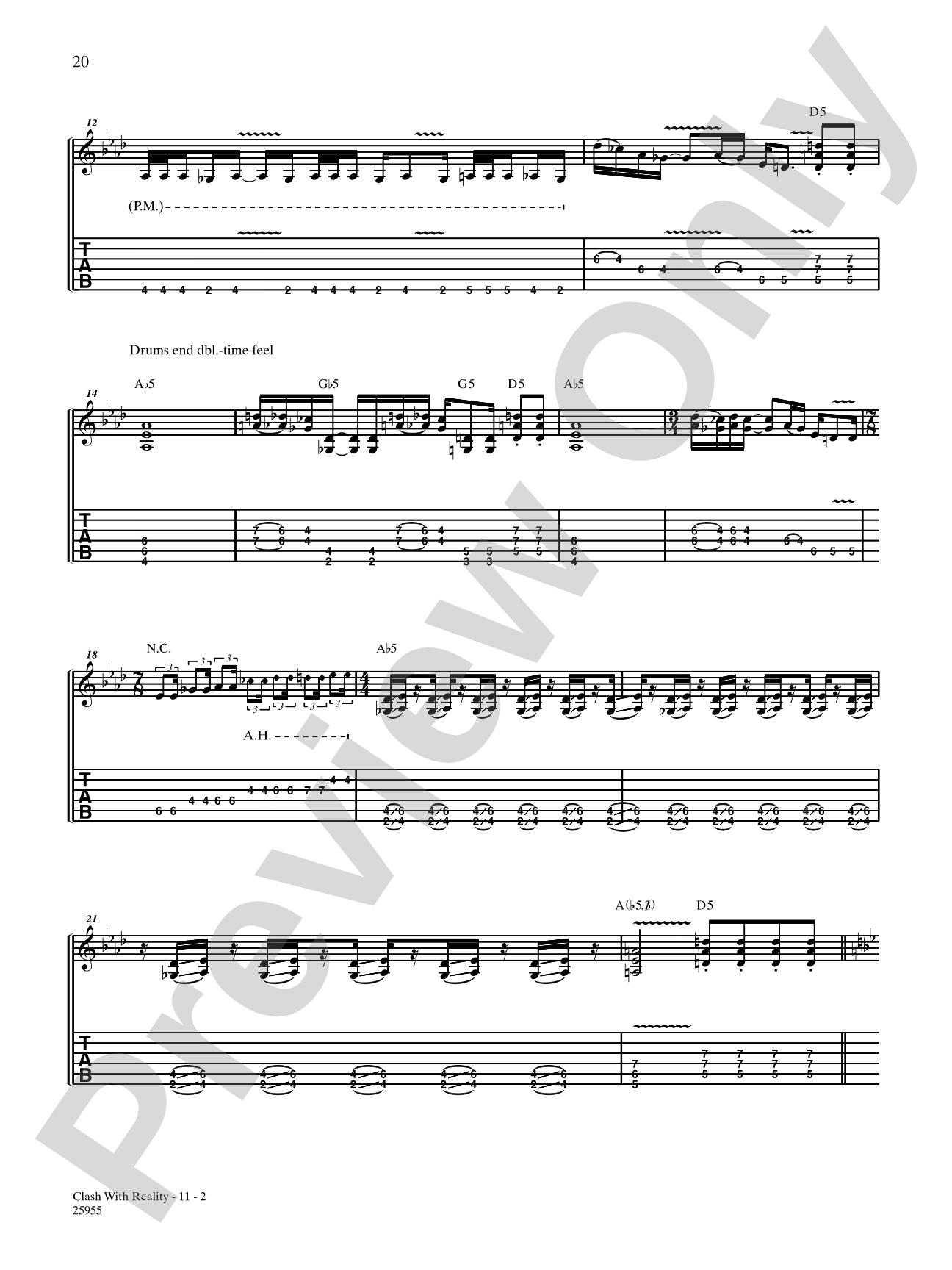 Clash With Reality: Authentic Guitar TAB