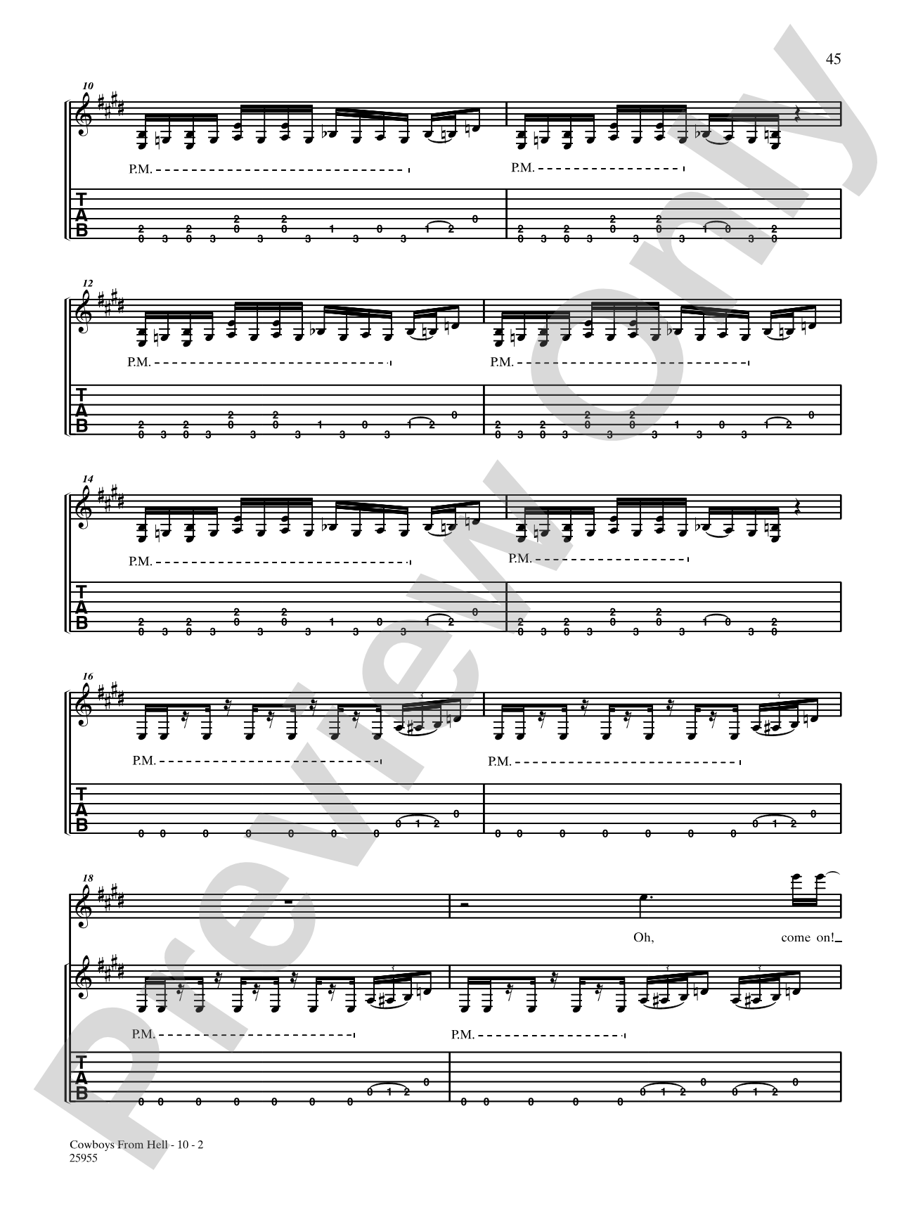 Cowboys From Hell: Authentic Guitar TAB