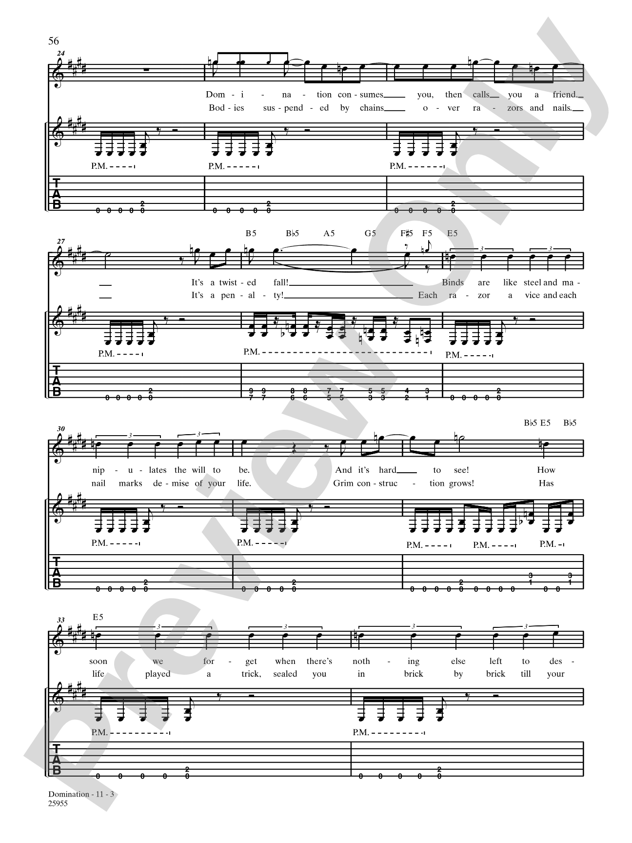 Domination: Authentic Guitar TAB