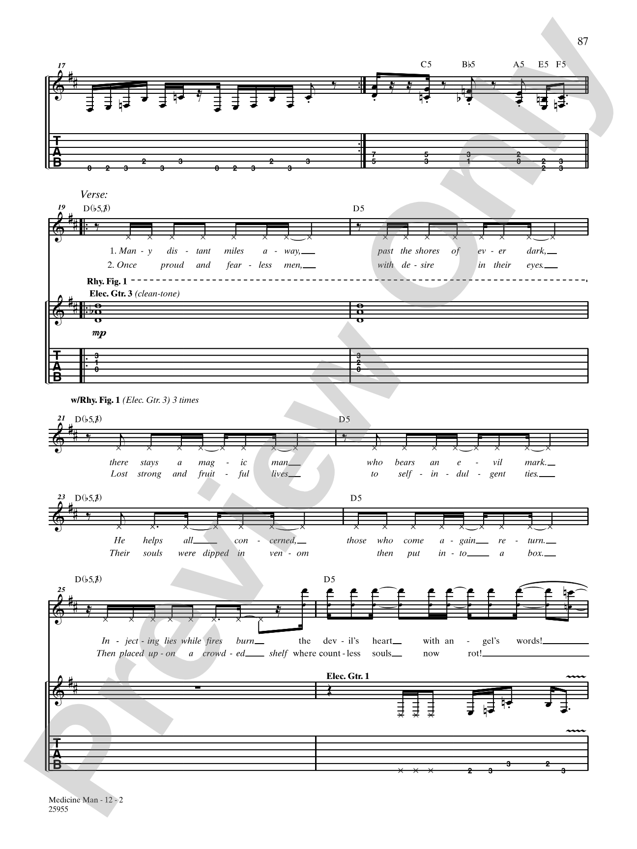 Medicine Man: Authentic Guitar TAB