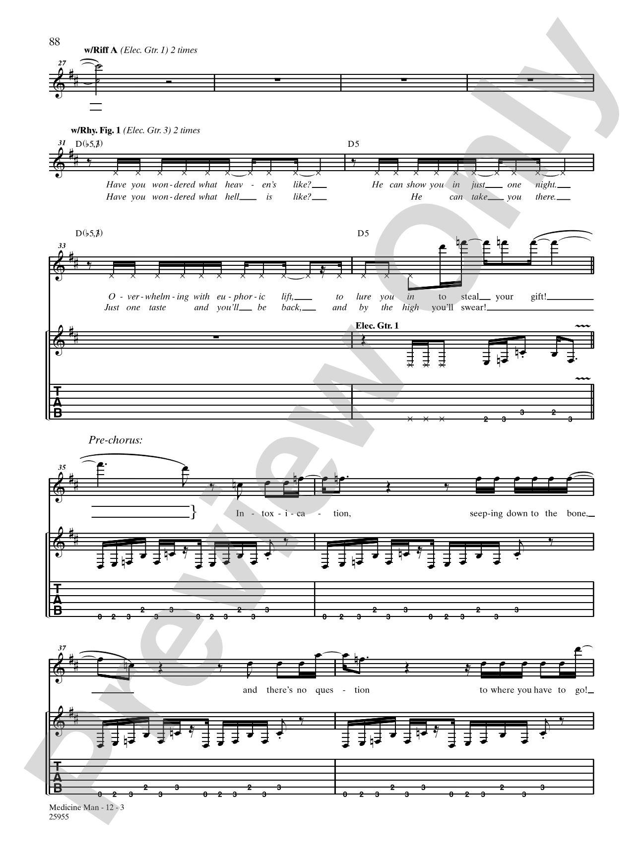 Medicine Man: Authentic Guitar TAB