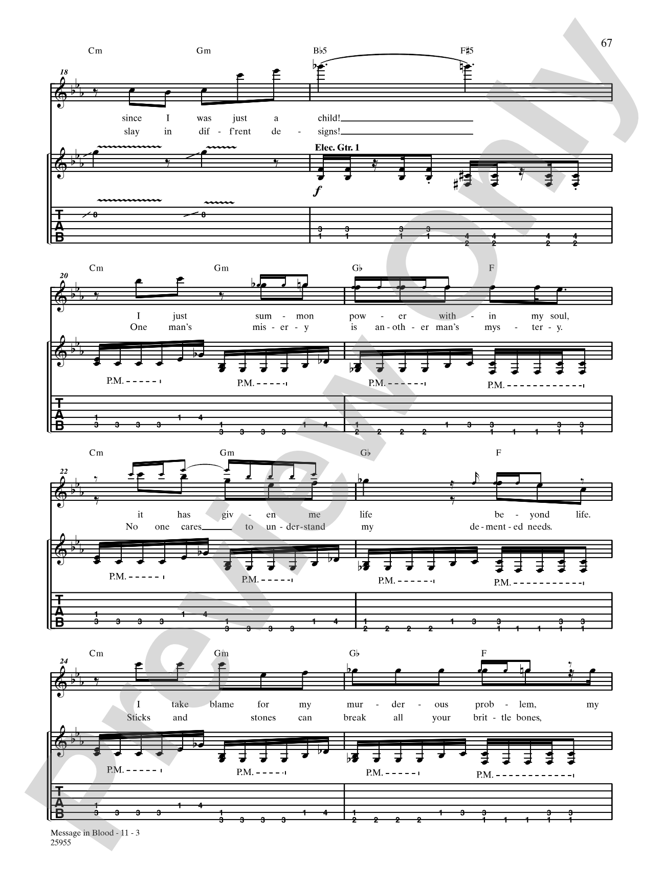 Message In Blood: Authentic Guitar TAB