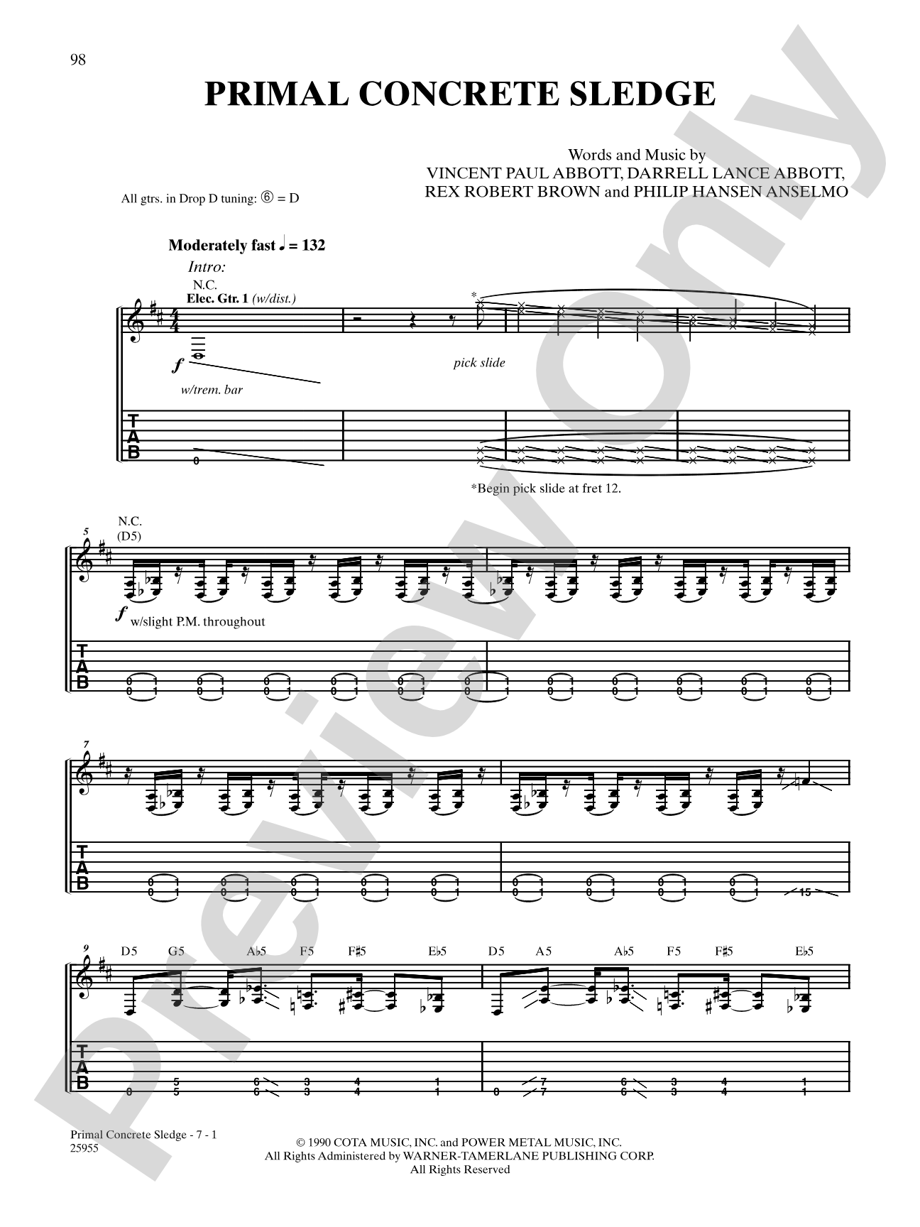 Primal Concrete Sledge: Authentic Guitar TAB