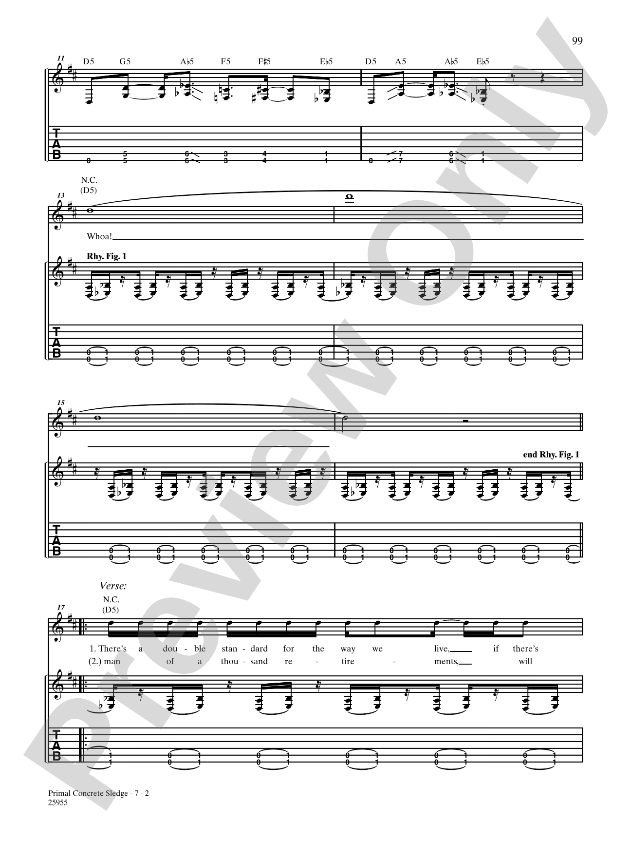 Primal Concrete Sledge: Authentic Guitar TAB