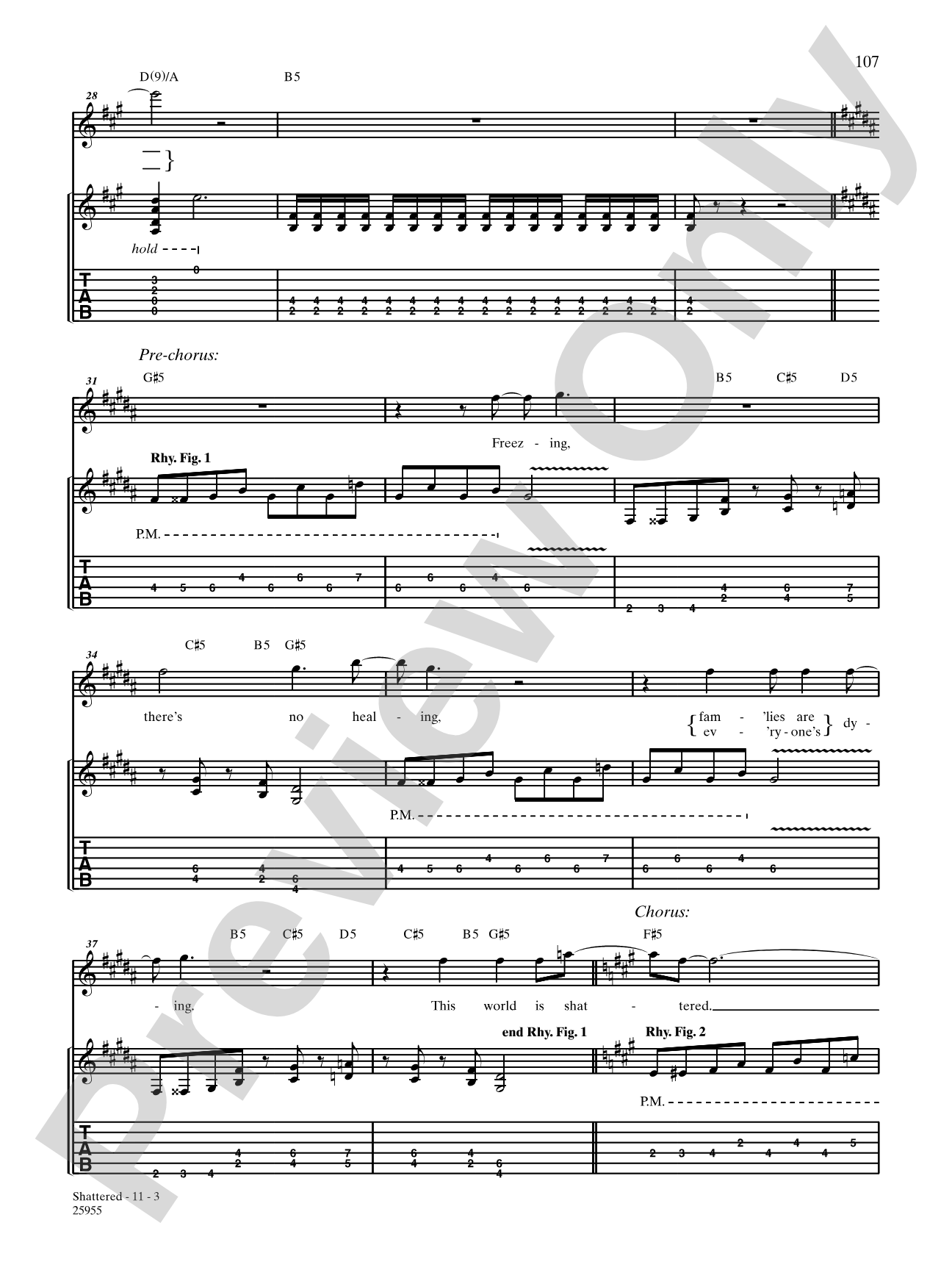 Shattered: Authentic Guitar TAB
