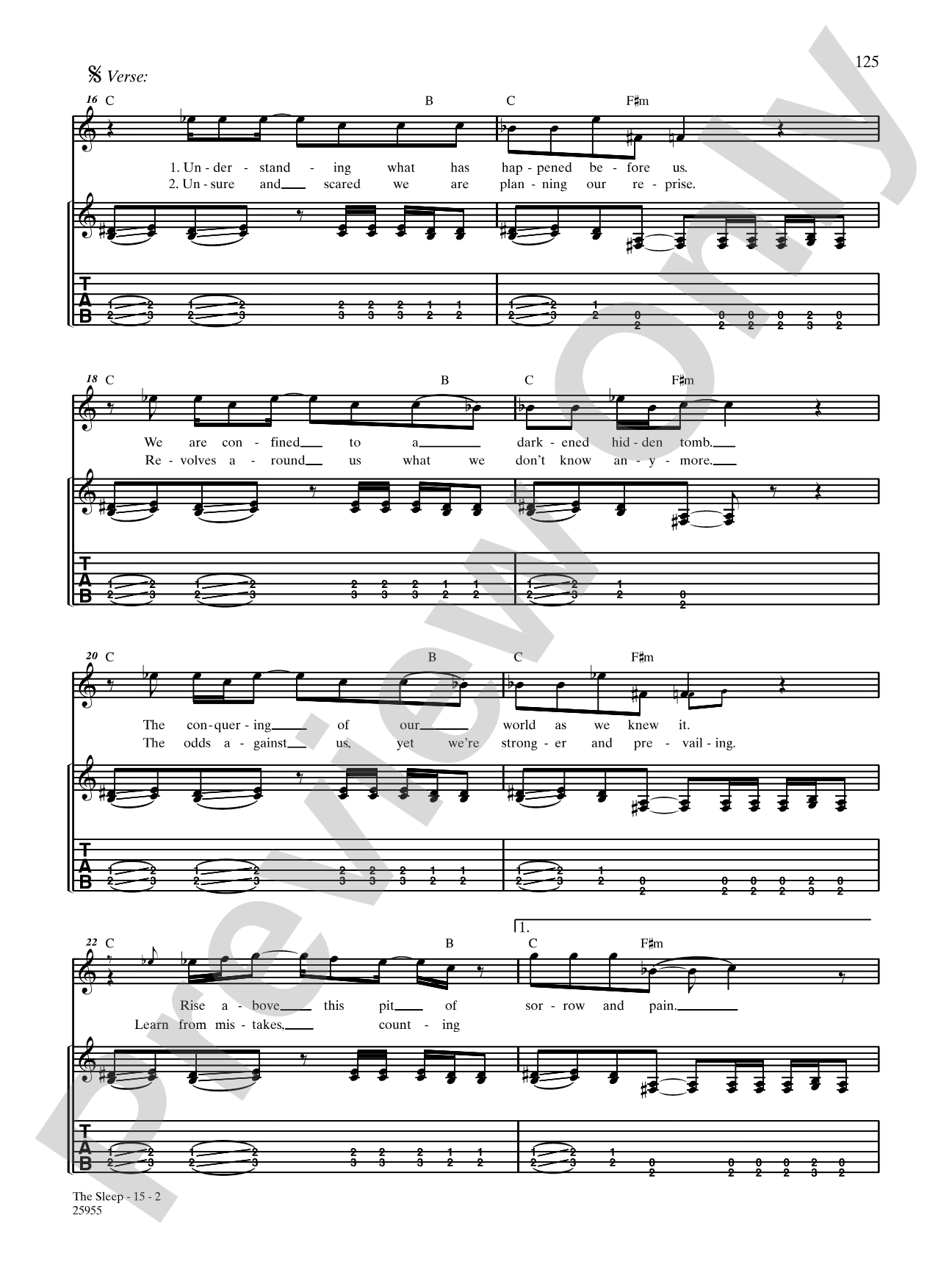 The Sleep: Authentic Guitar TAB