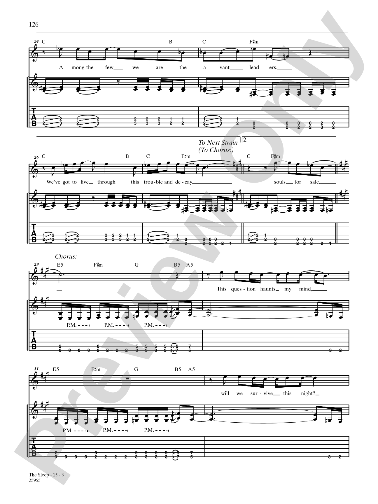 The Sleep: Authentic Guitar TAB