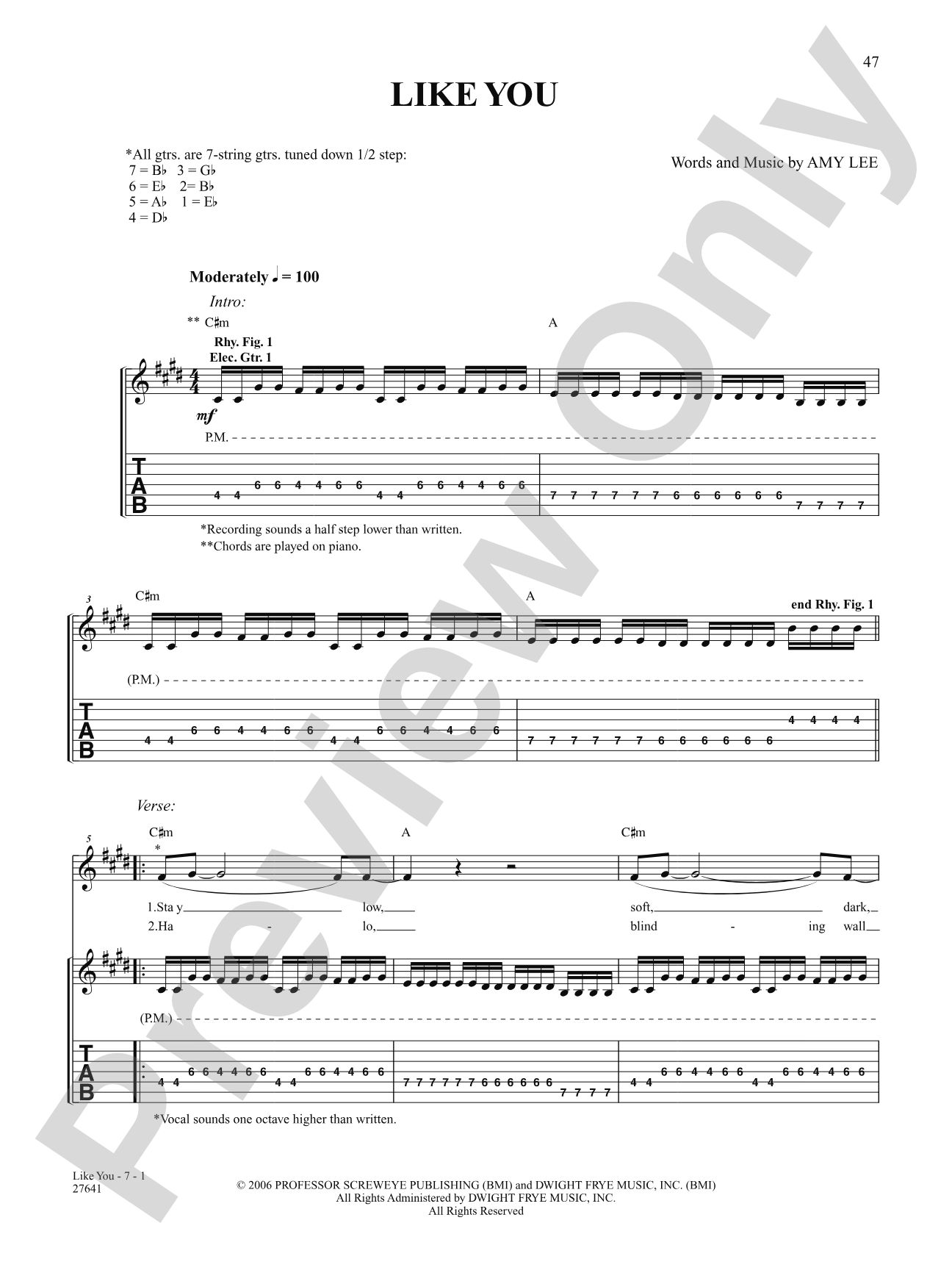 Like You: Authentic Guitar TAB