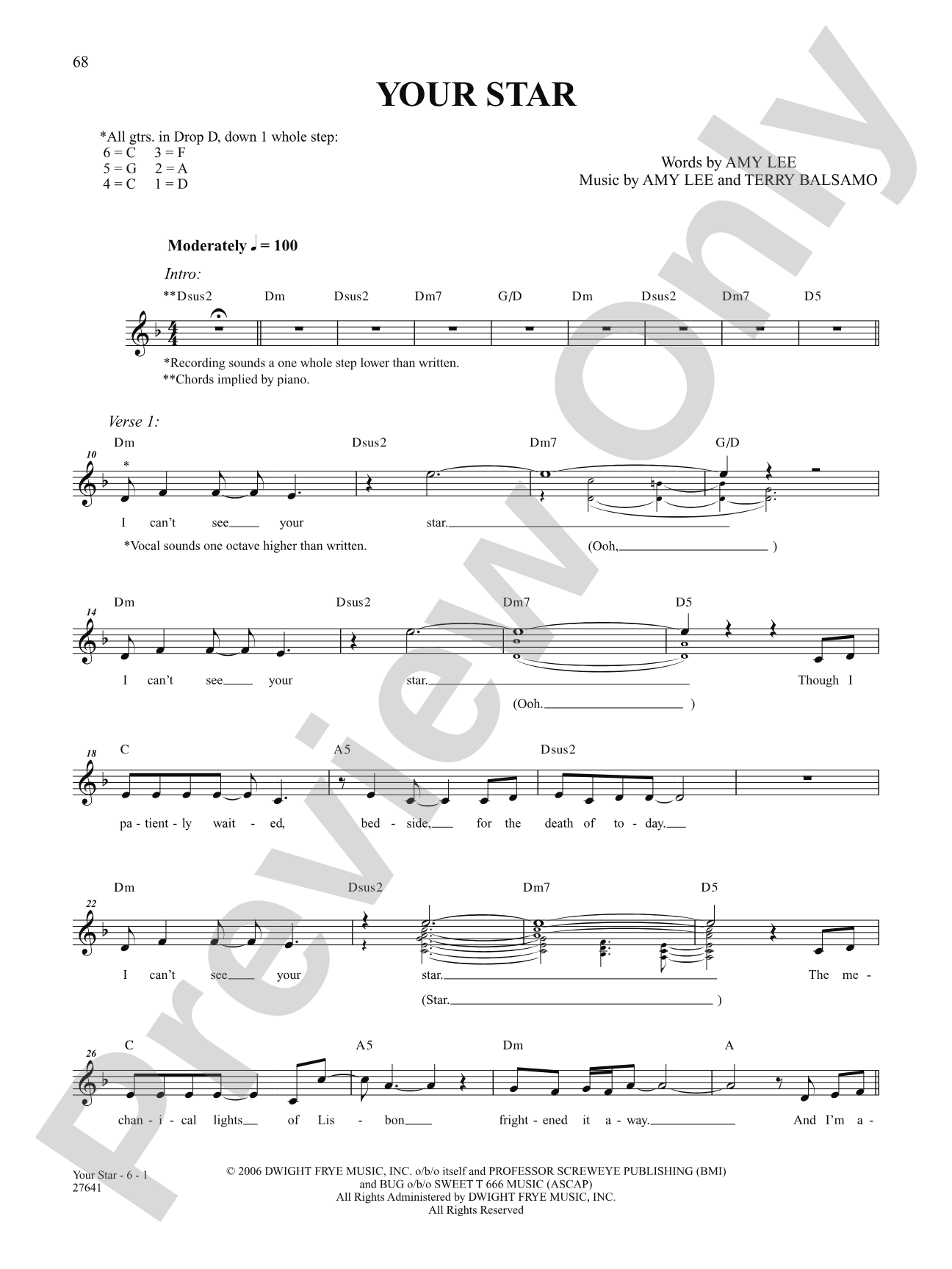 Your Star: Authentic Guitar TAB
