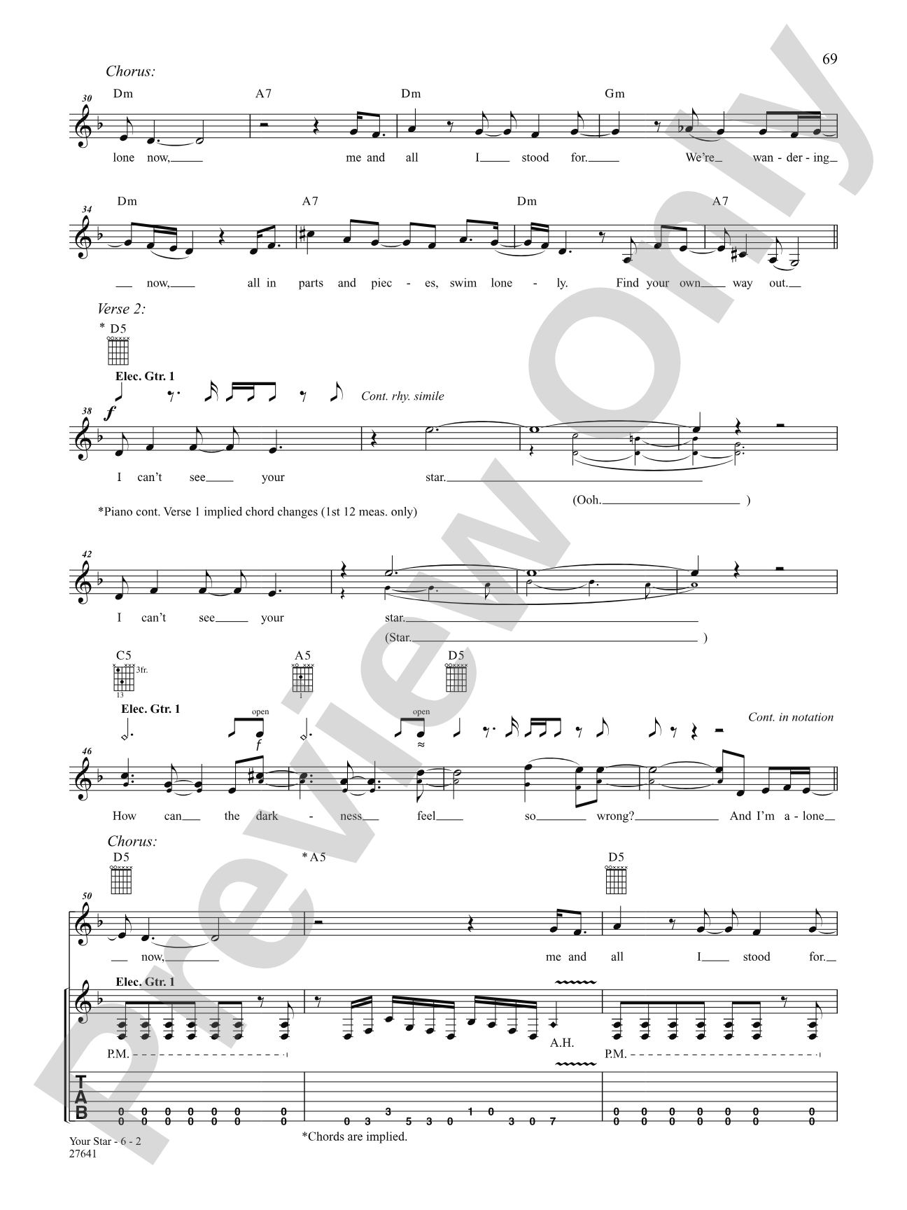 Your Star: Authentic Guitar TAB