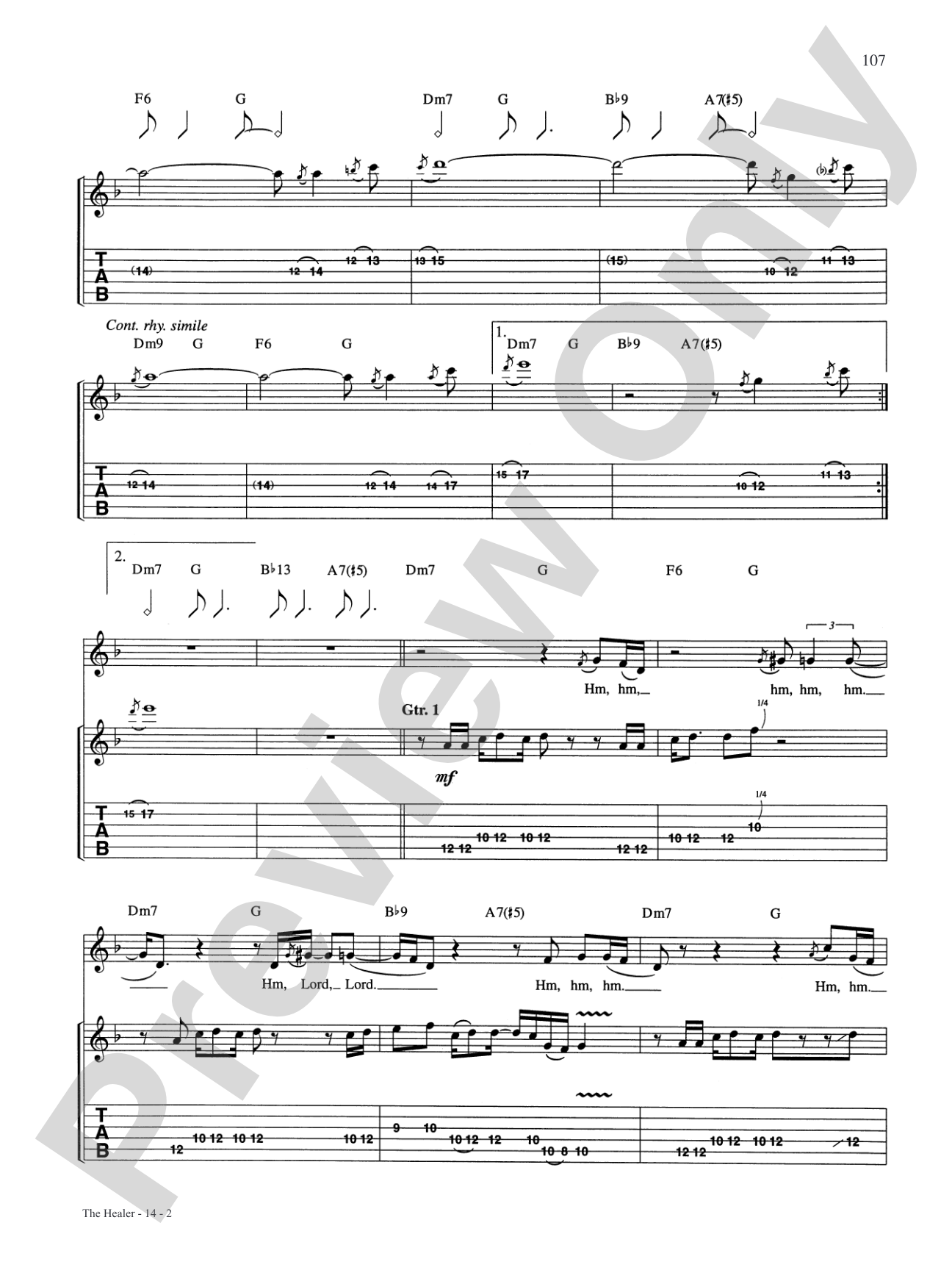 The Healer: Authentic Guitar TAB