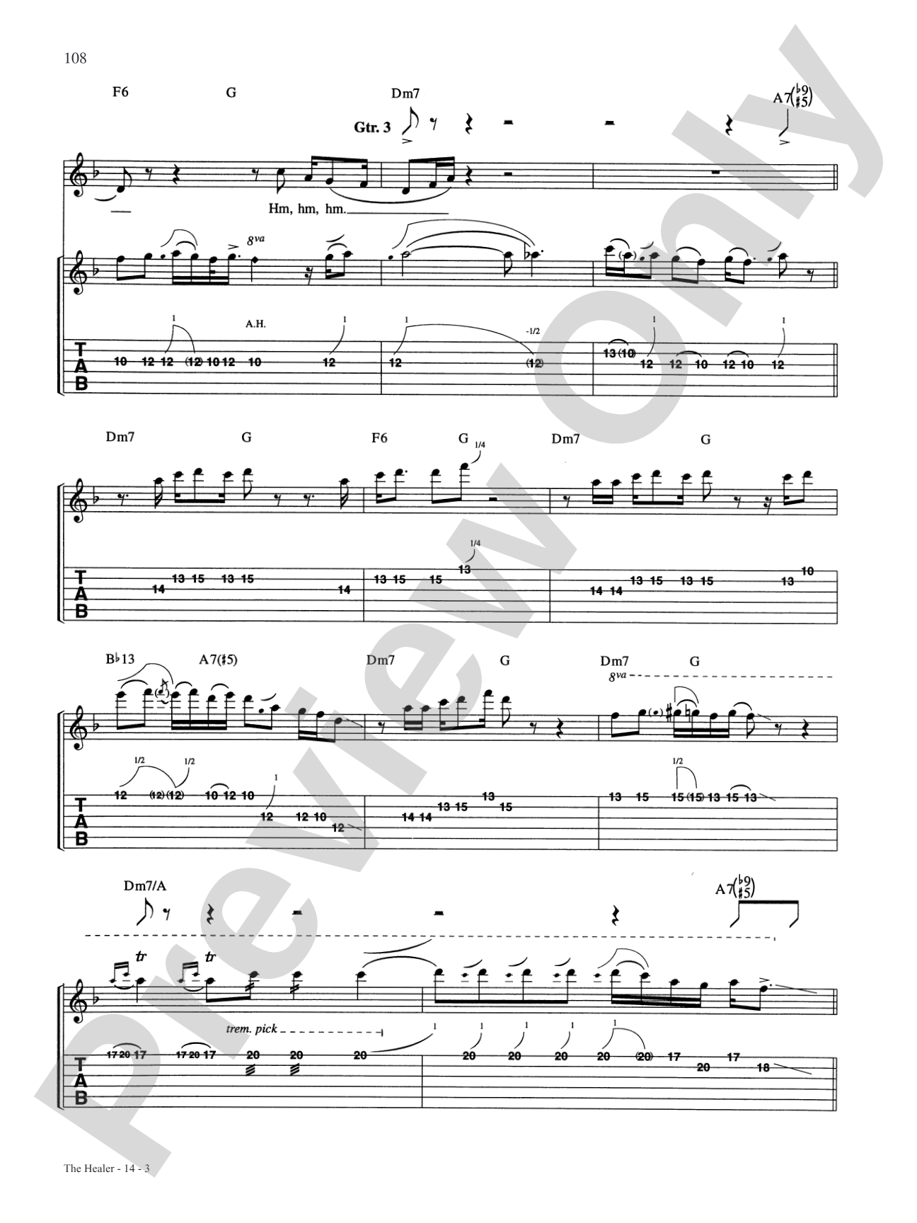 The Healer: Authentic Guitar TAB