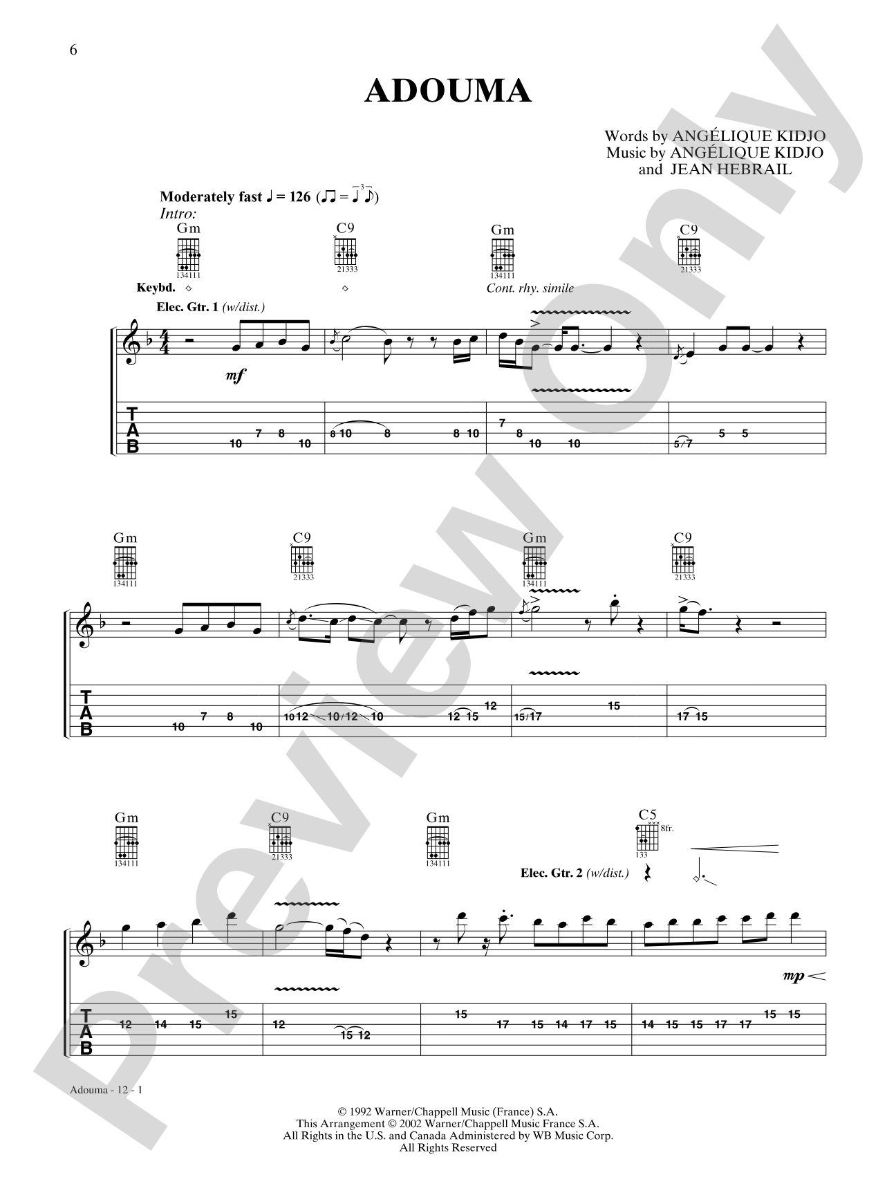 Adouma: Authentic Guitar TAB