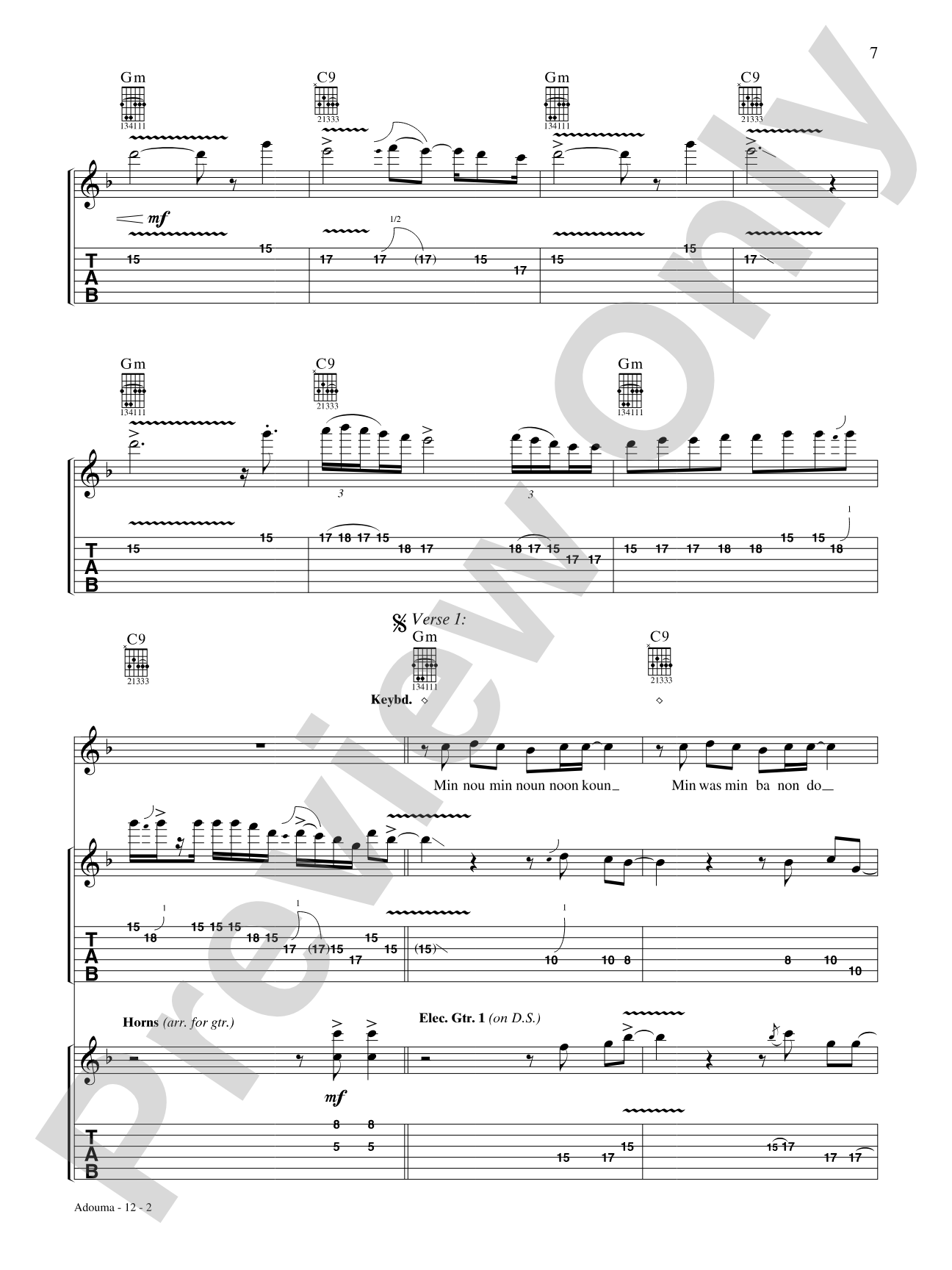 Adouma: Authentic Guitar TAB