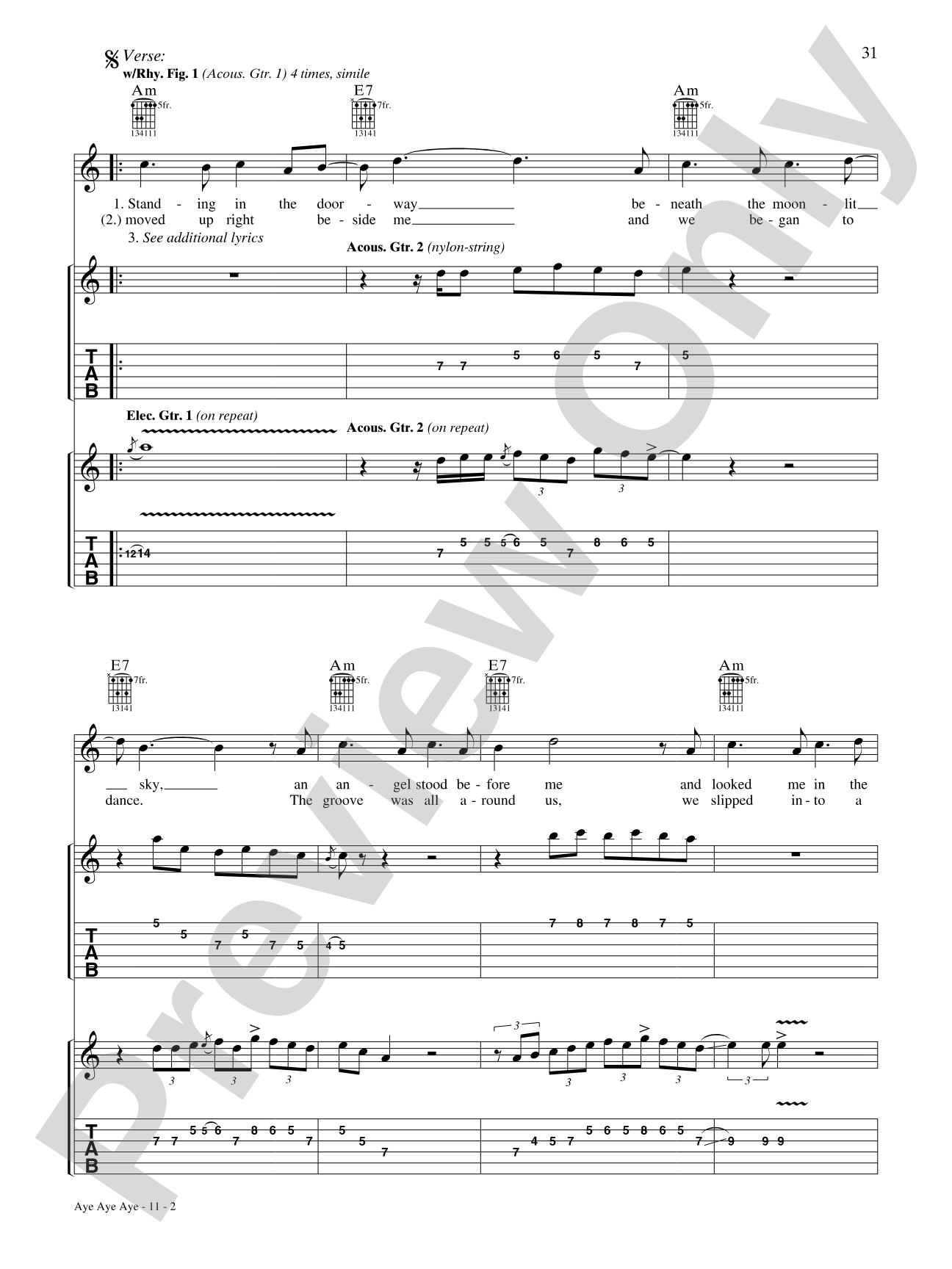 Aye, Aye, Aye: Authentic Guitar TAB