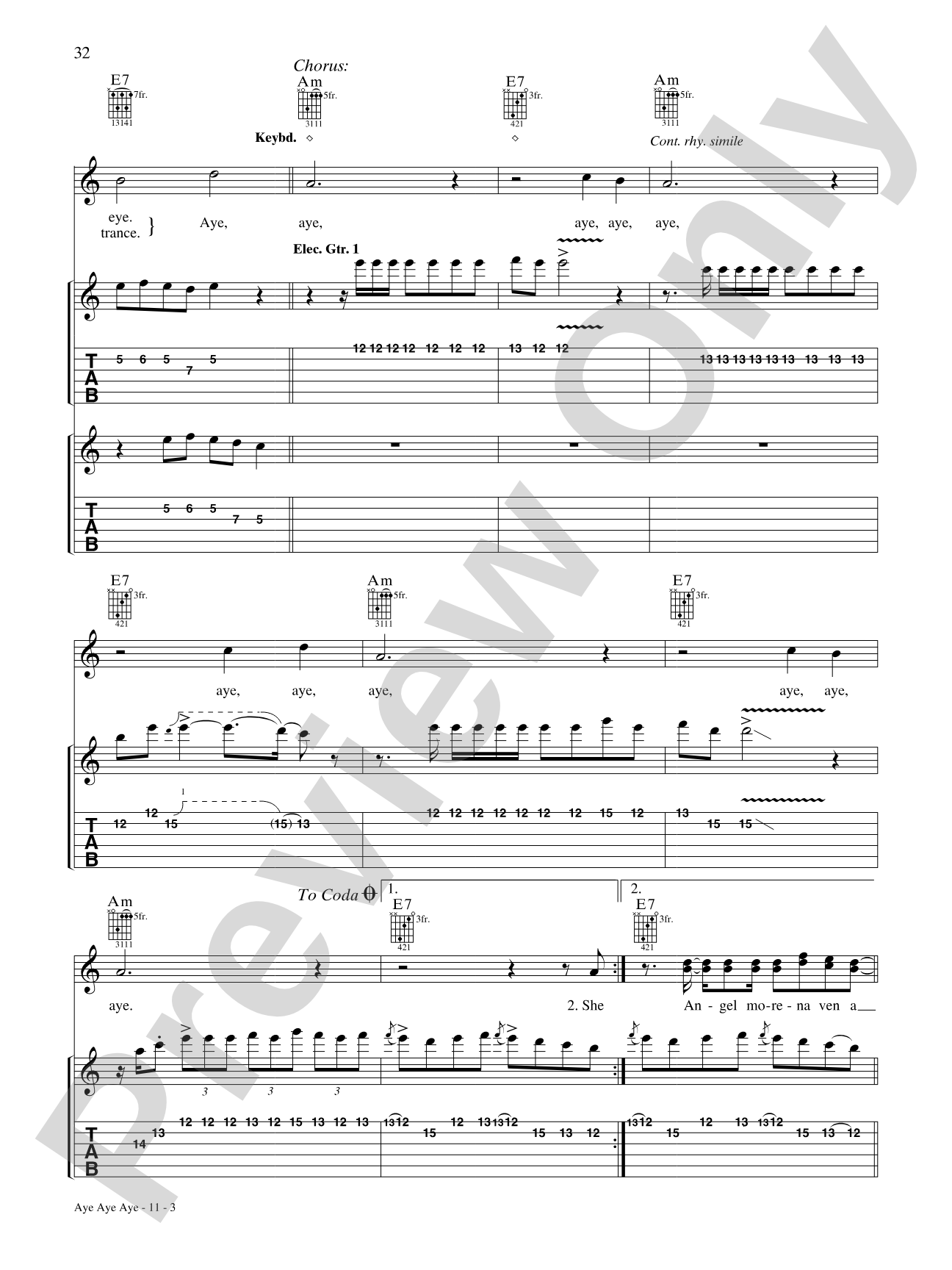 Aye, Aye, Aye: Authentic Guitar TAB