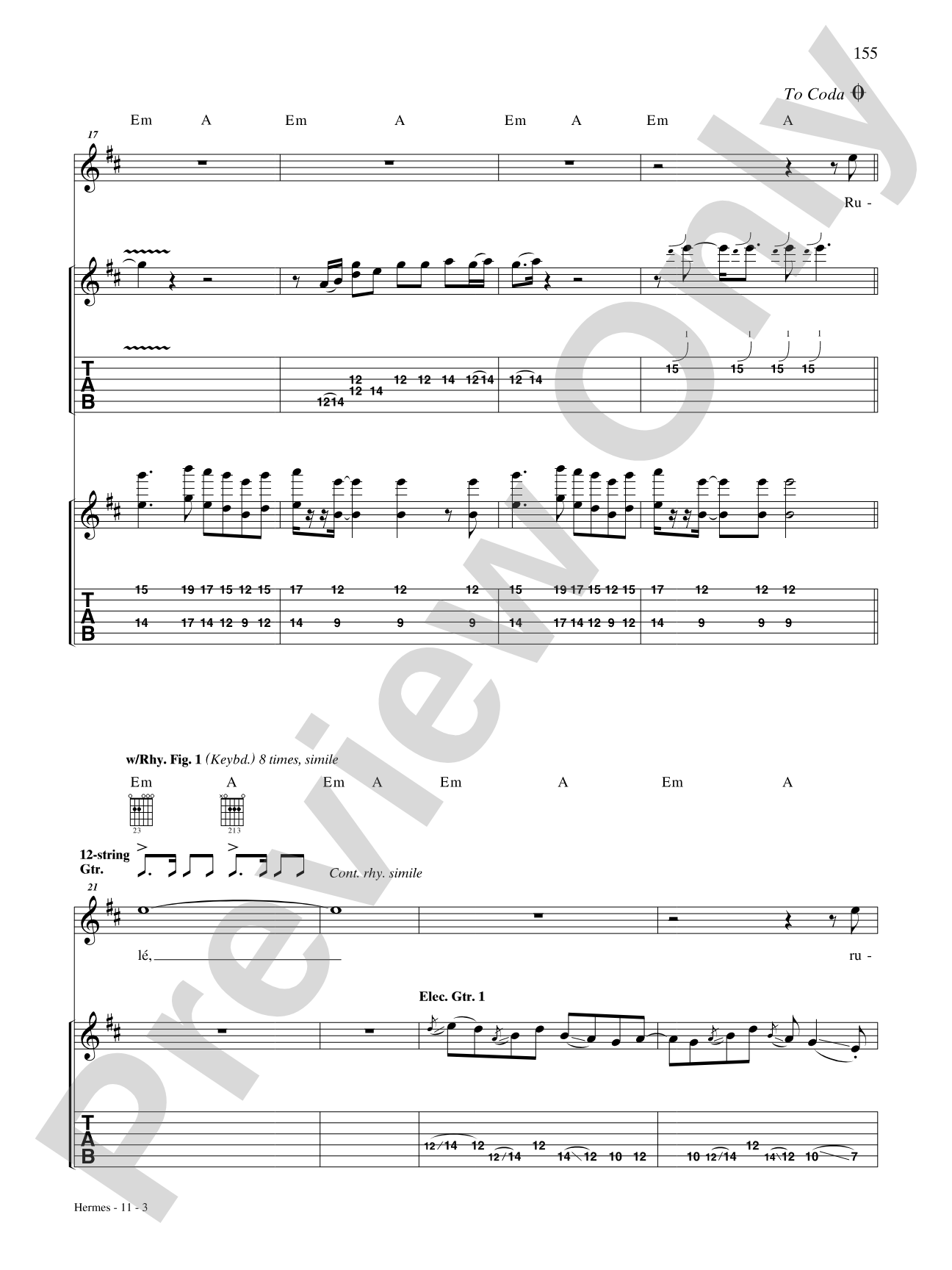 Hermes: Authentic Guitar TAB