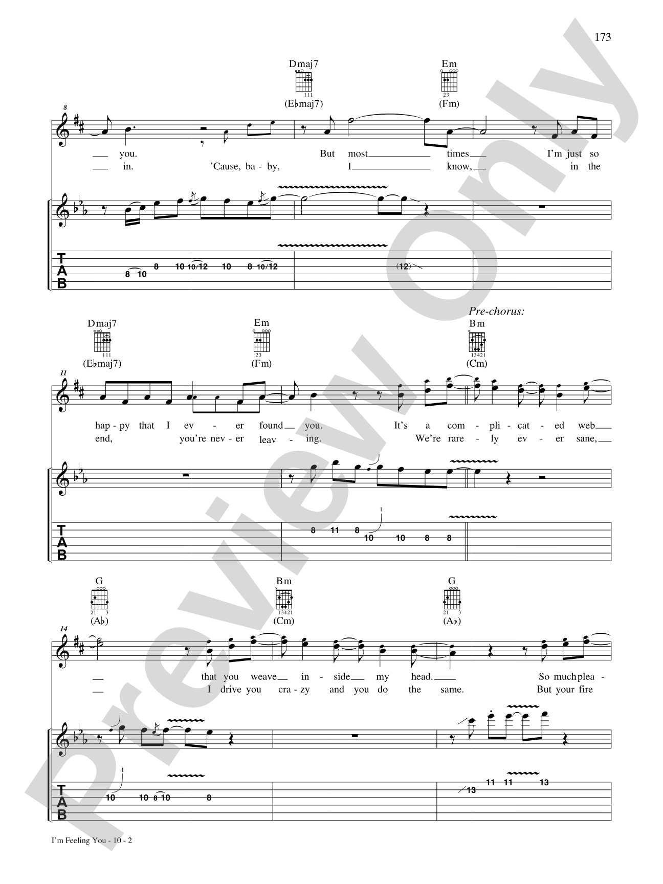 I'm Feeling You: Authentic Guitar TAB