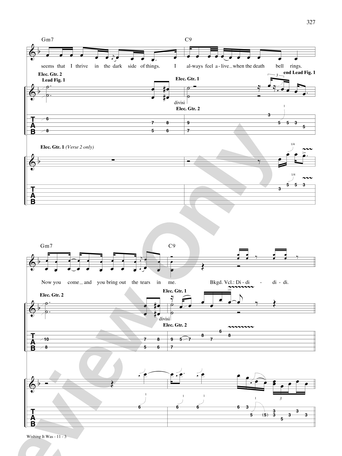 Wishing It Was: Authentic Guitar TAB