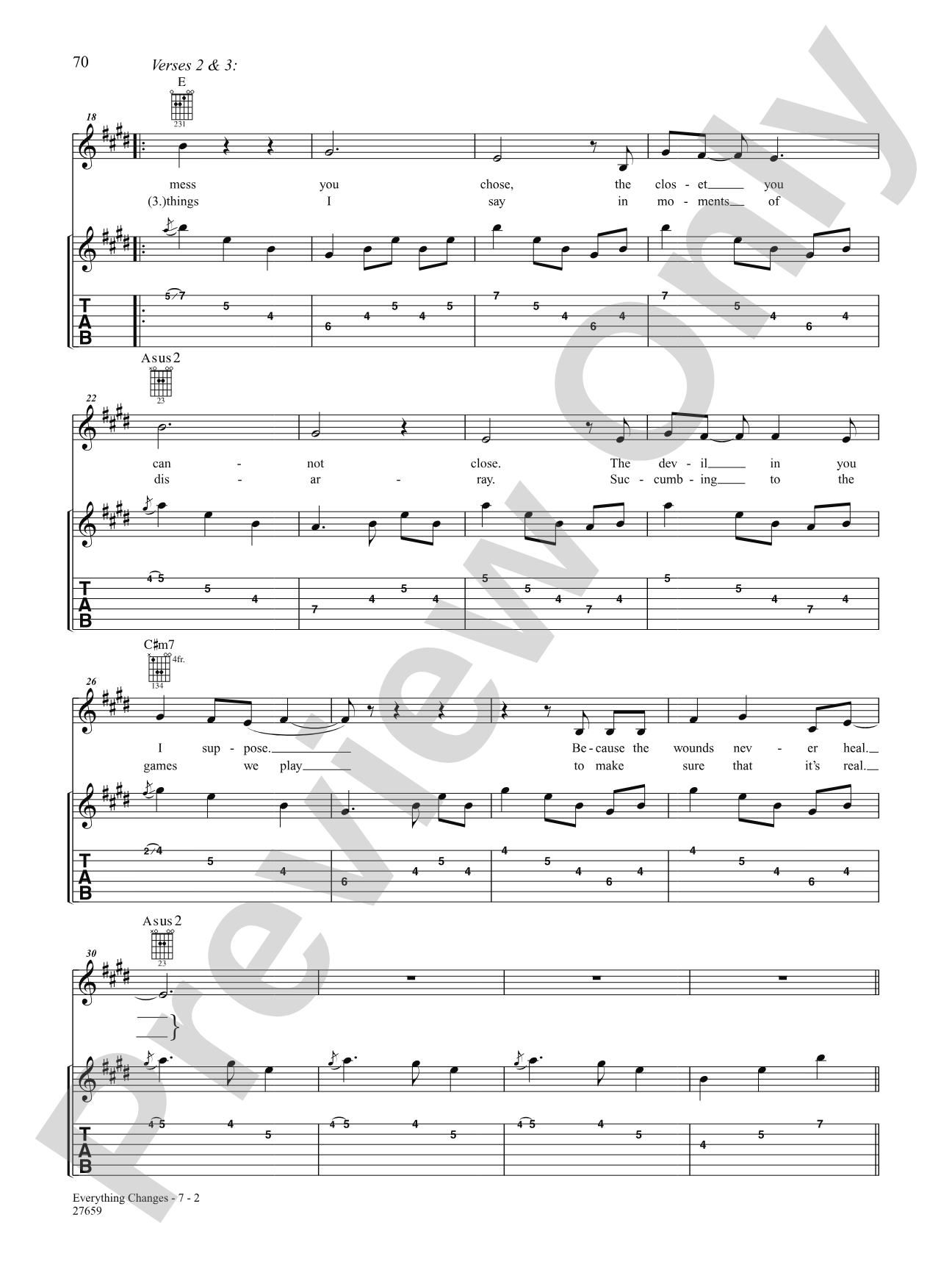Everything Changes: Authentic Guitar TAB