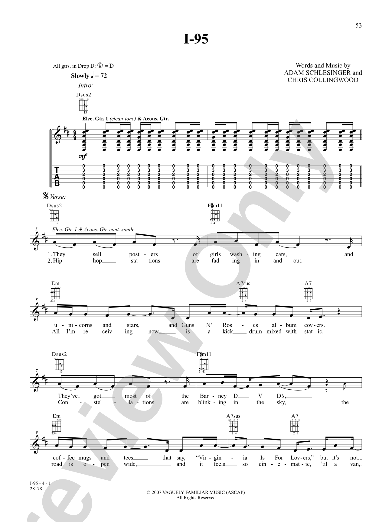 I-95: Authentic Guitar TAB