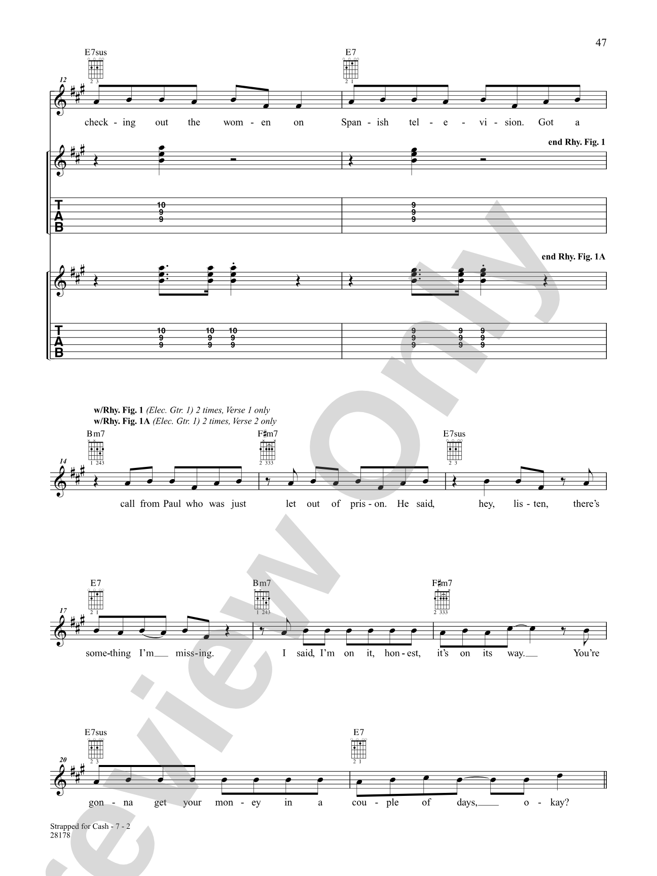 Strapped For Cash: Authentic Guitar TAB