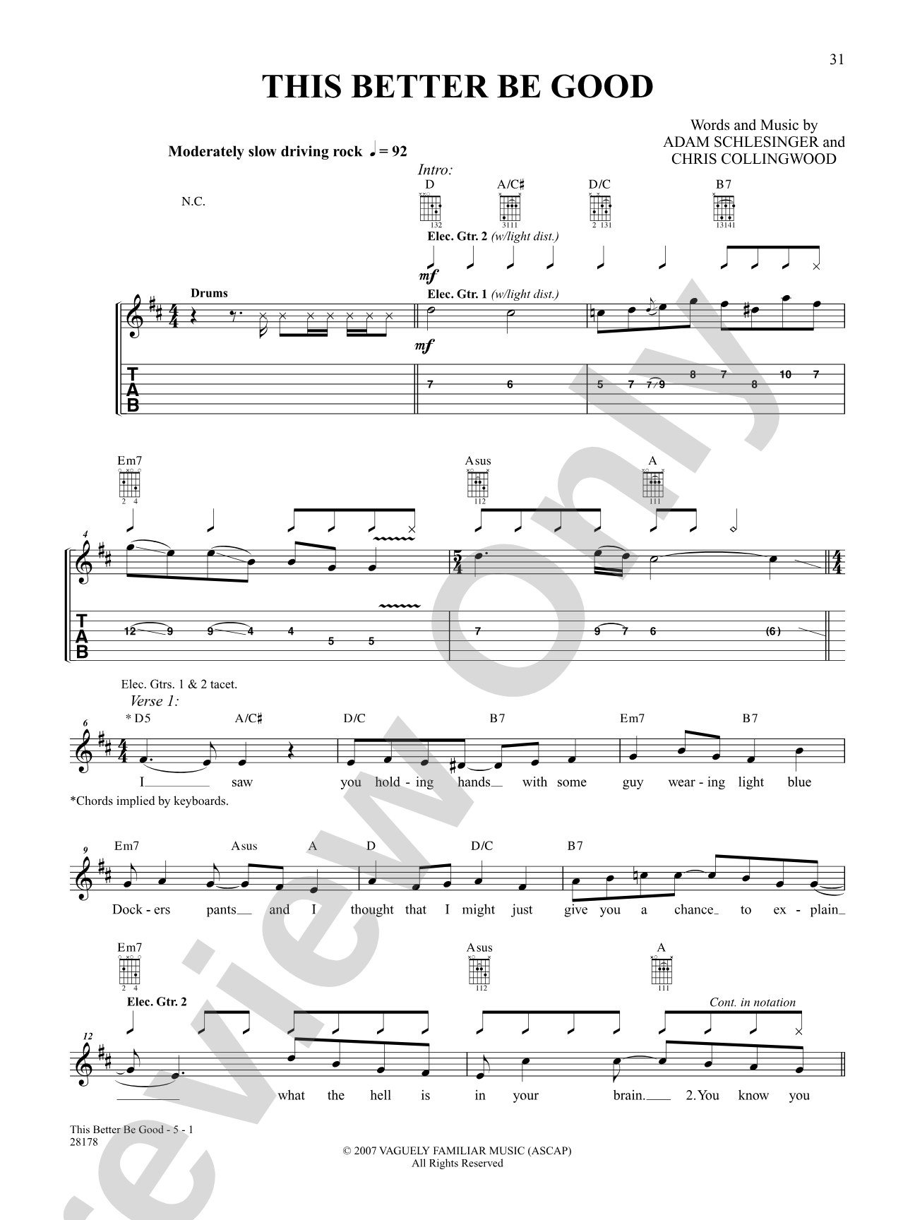 This Better Be Good: Authentic Guitar TAB