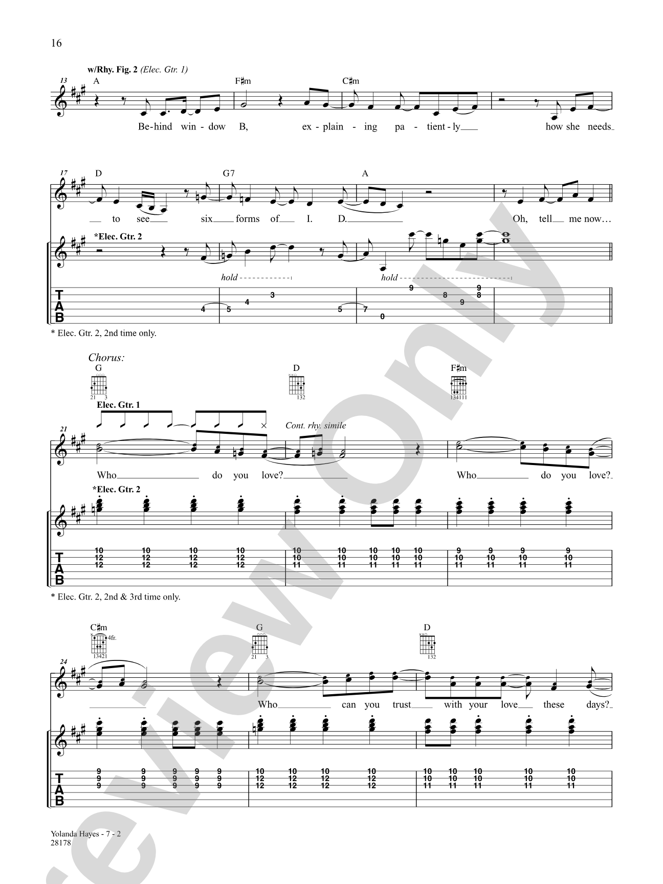Yolanda Hayes: Authentic Guitar TAB
