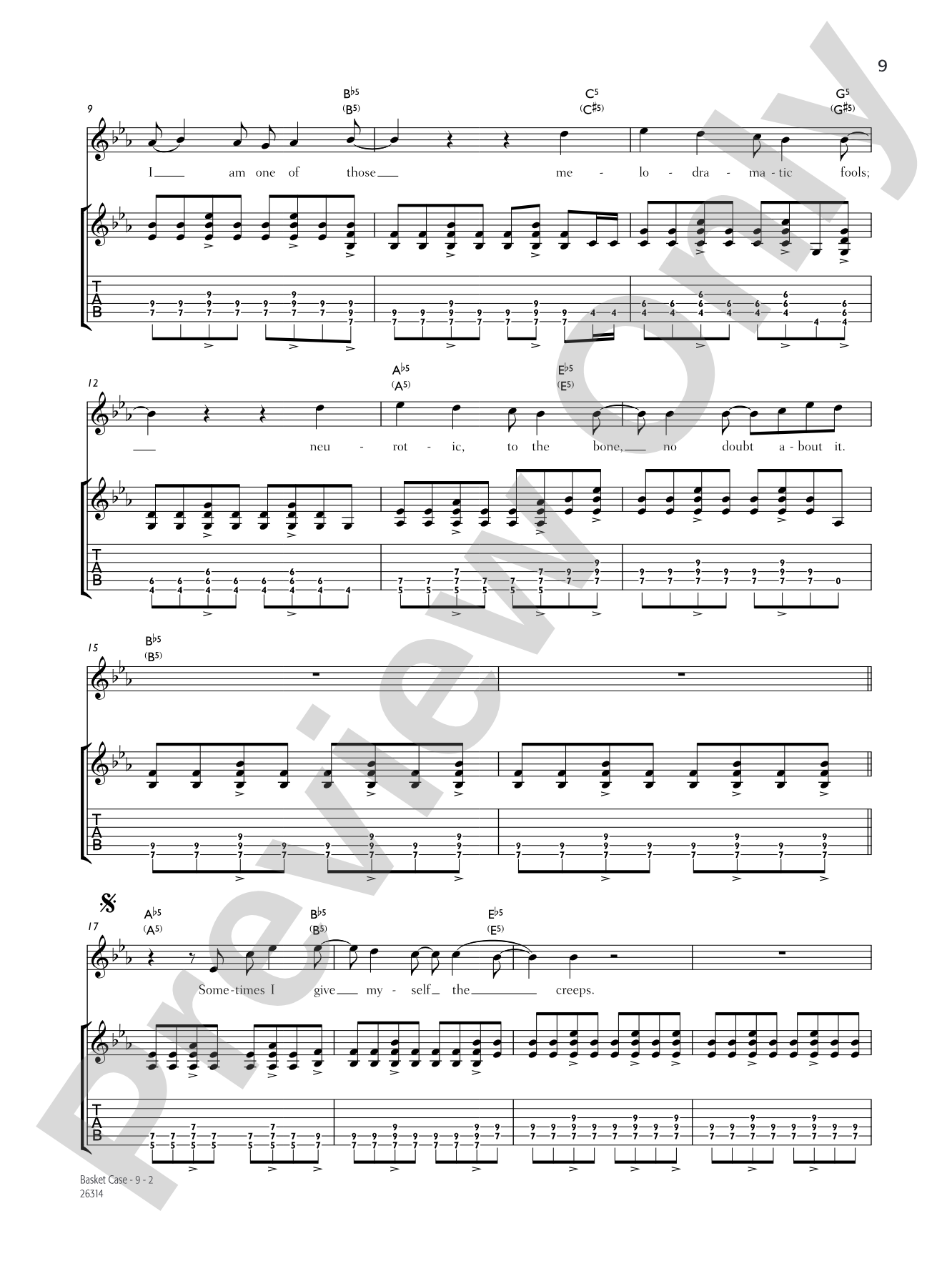 Basket Case: Guitar TAB