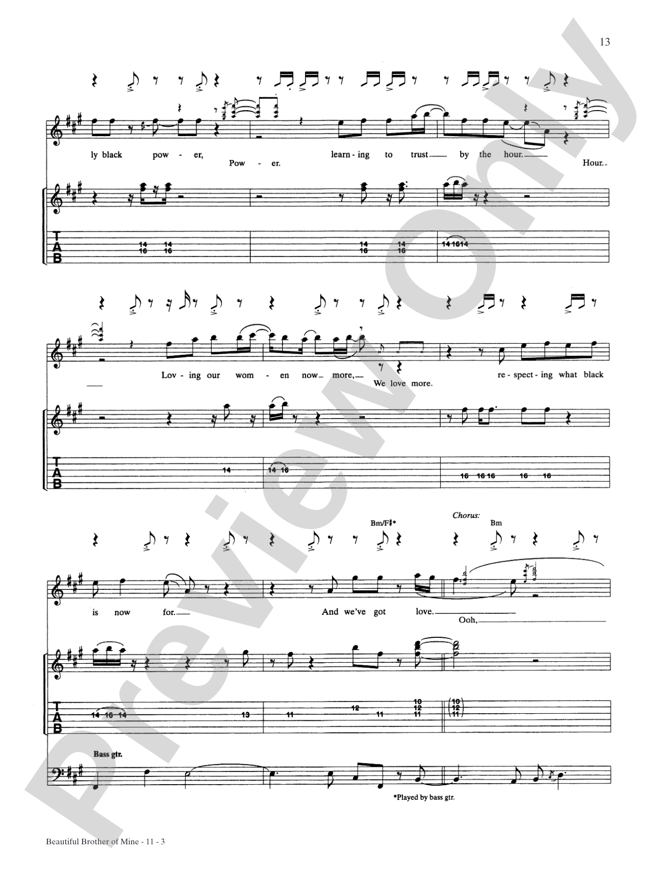 Beautiful Brother of Mine: Authentic Guitar TAB