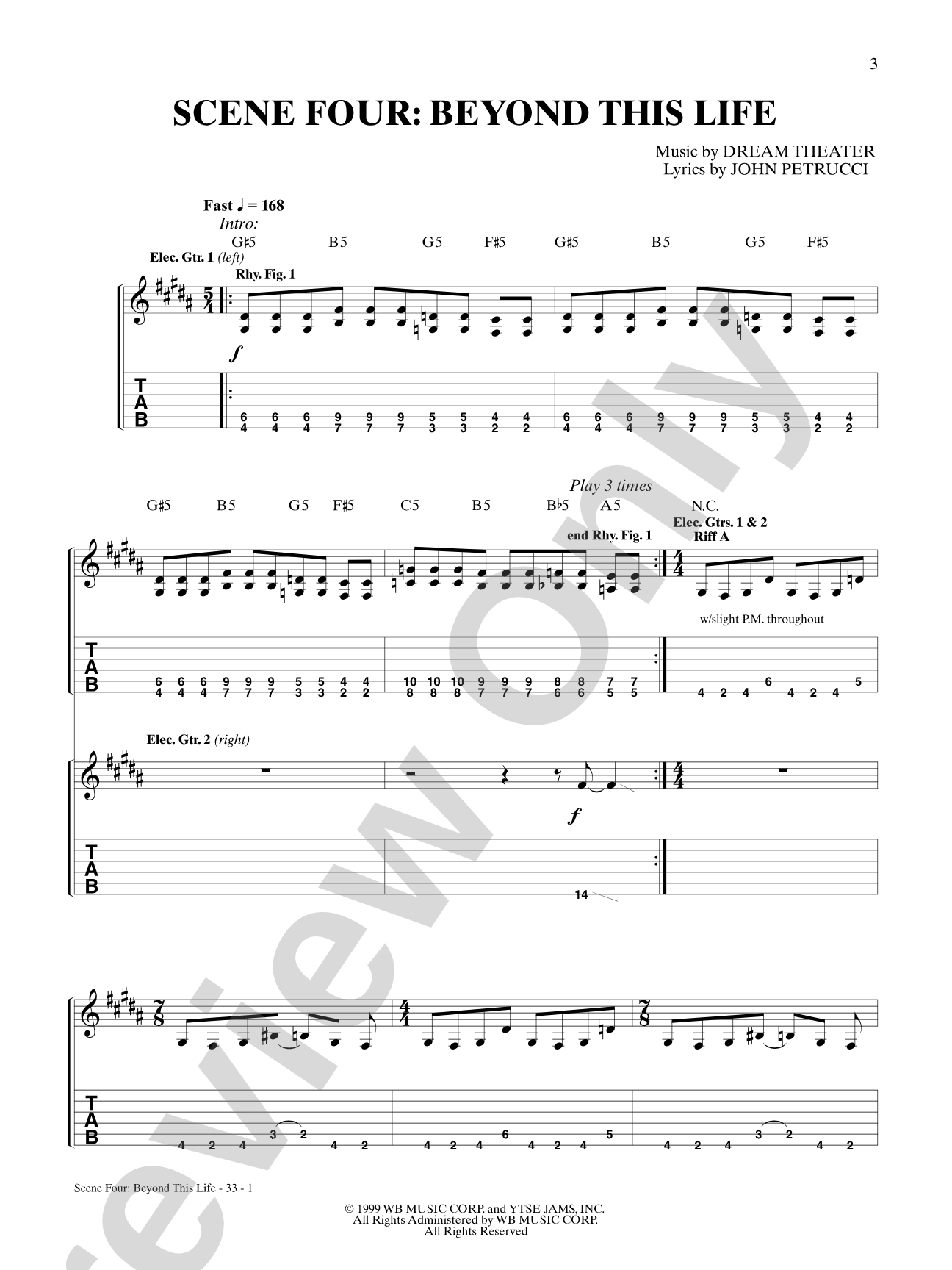 Beyond This Life: Authentic Guitar TAB