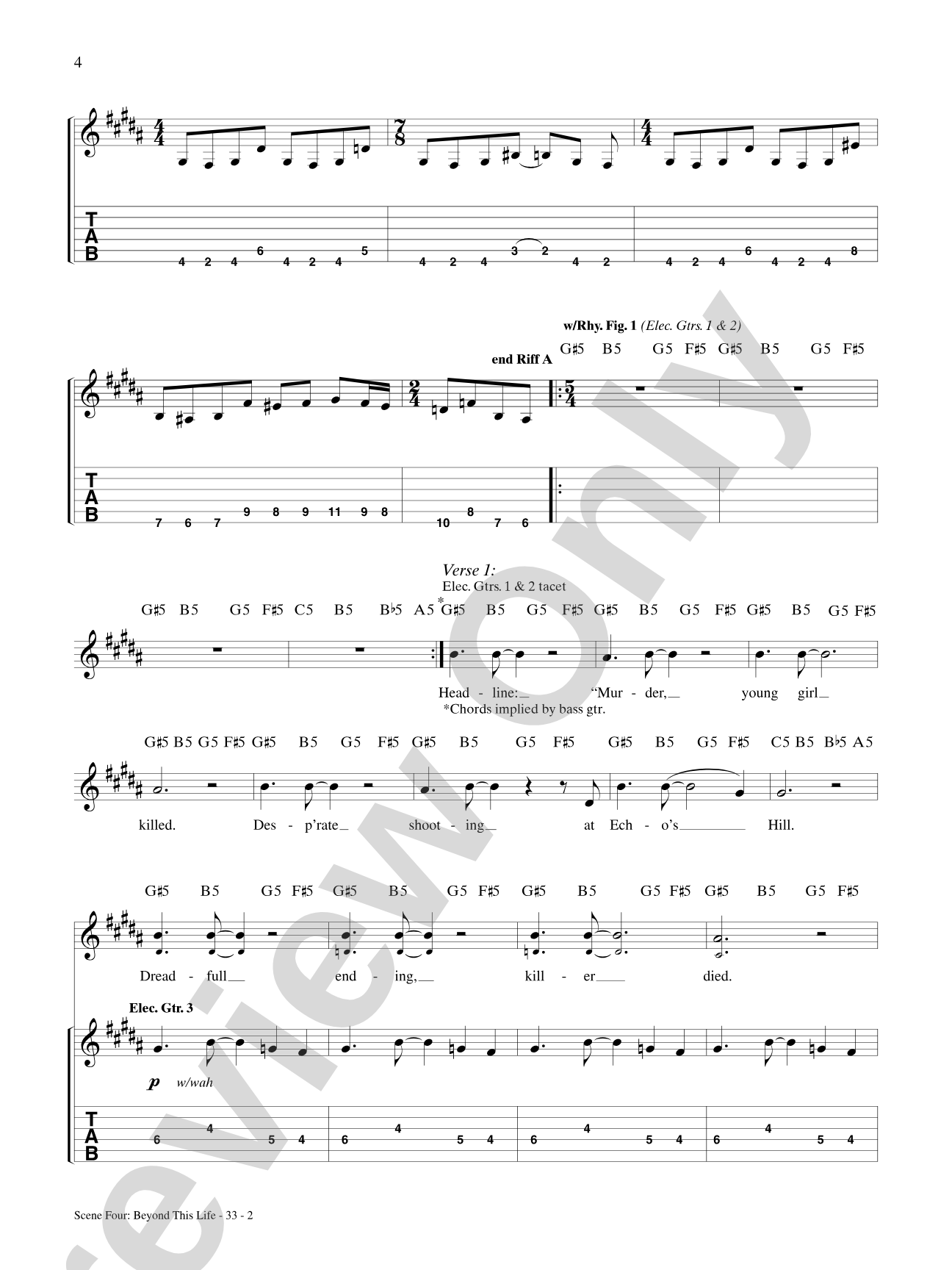 Beyond This Life: Authentic Guitar TAB