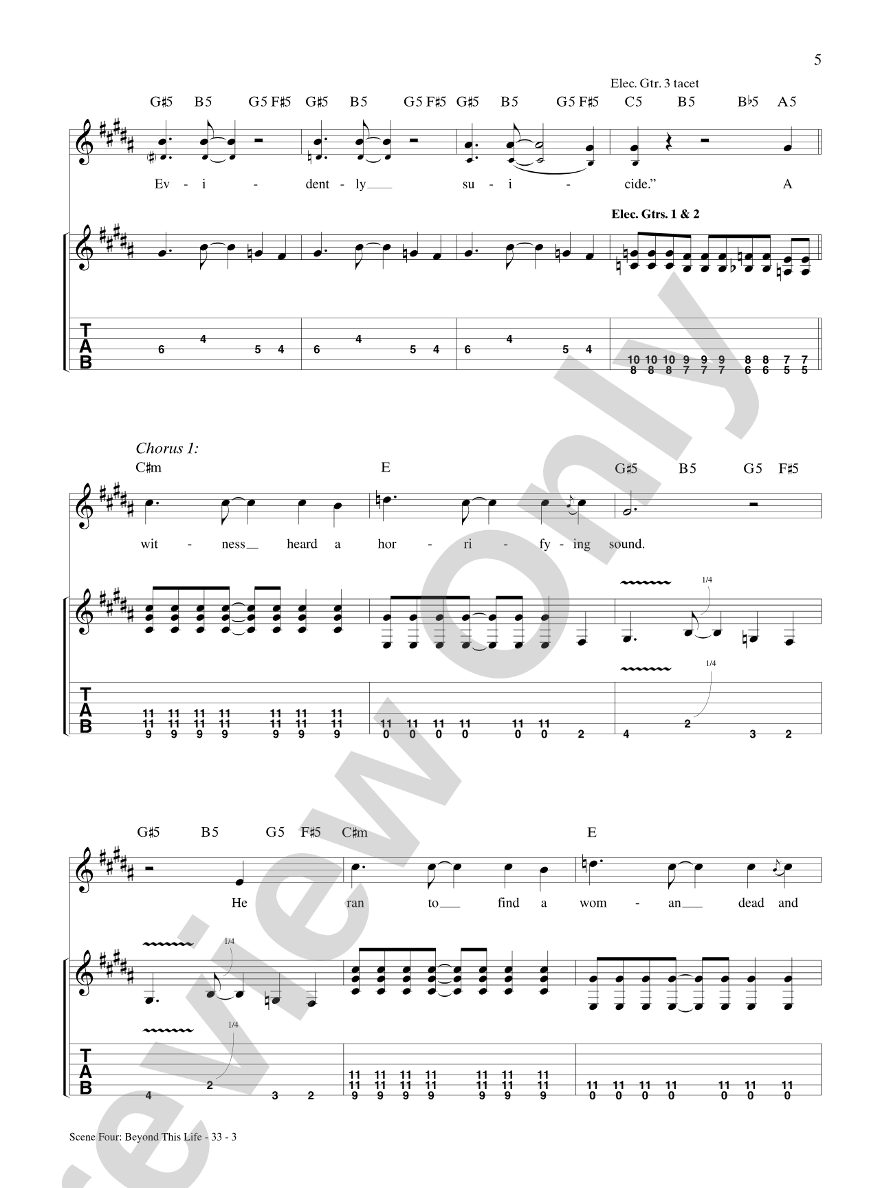 Beyond This Life: Authentic Guitar TAB