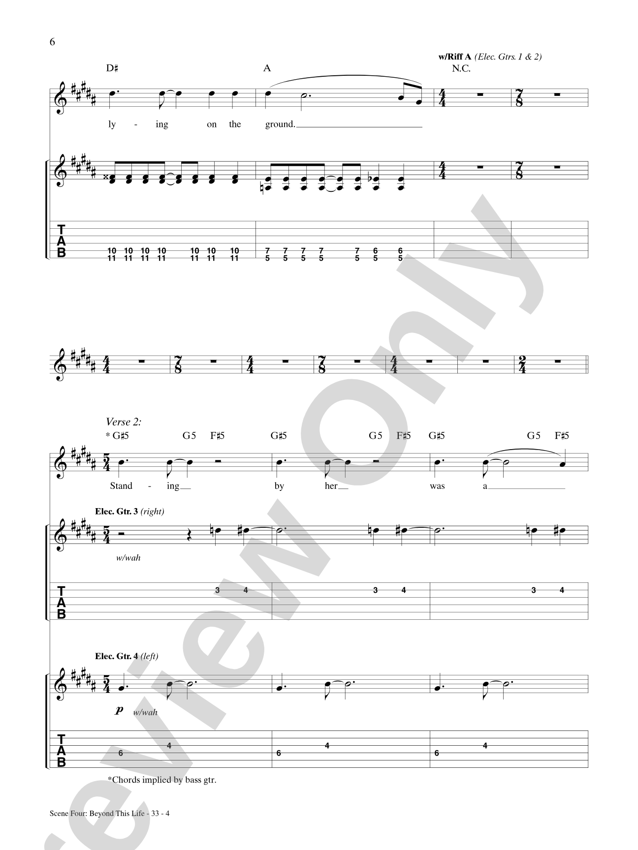 Beyond This Life: Authentic Guitar TAB