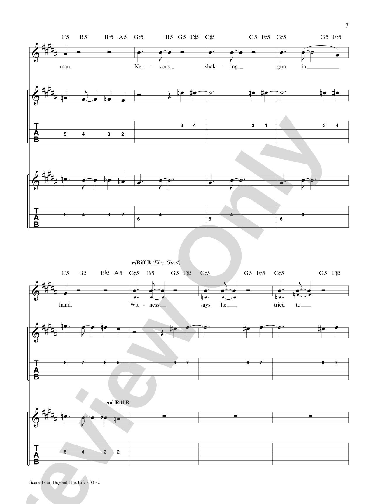 Beyond This Life: Authentic Guitar TAB