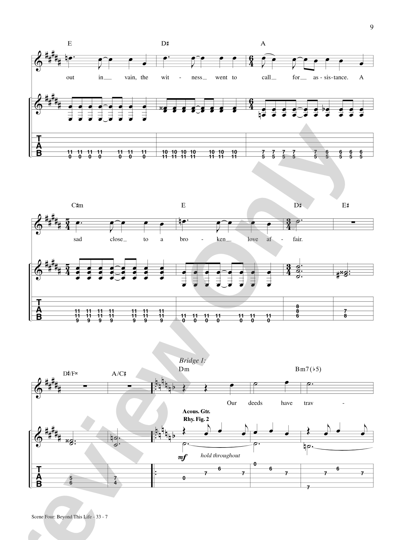 Beyond This Life: Authentic Guitar TAB