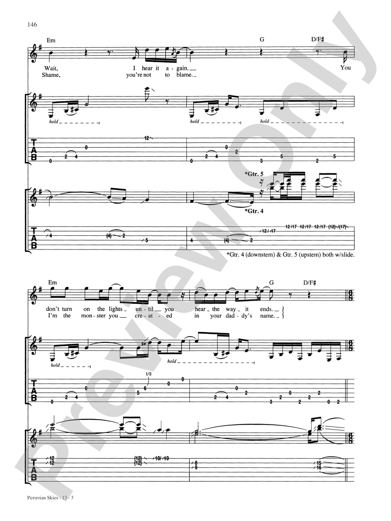 Peruvian Skies: Authentic Guitar TAB