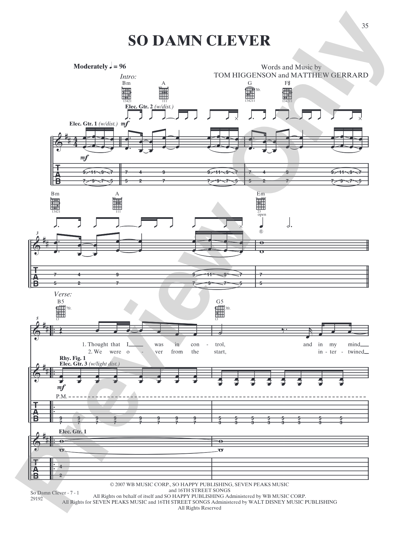 So Damn Clever: Authentic Guitar TAB