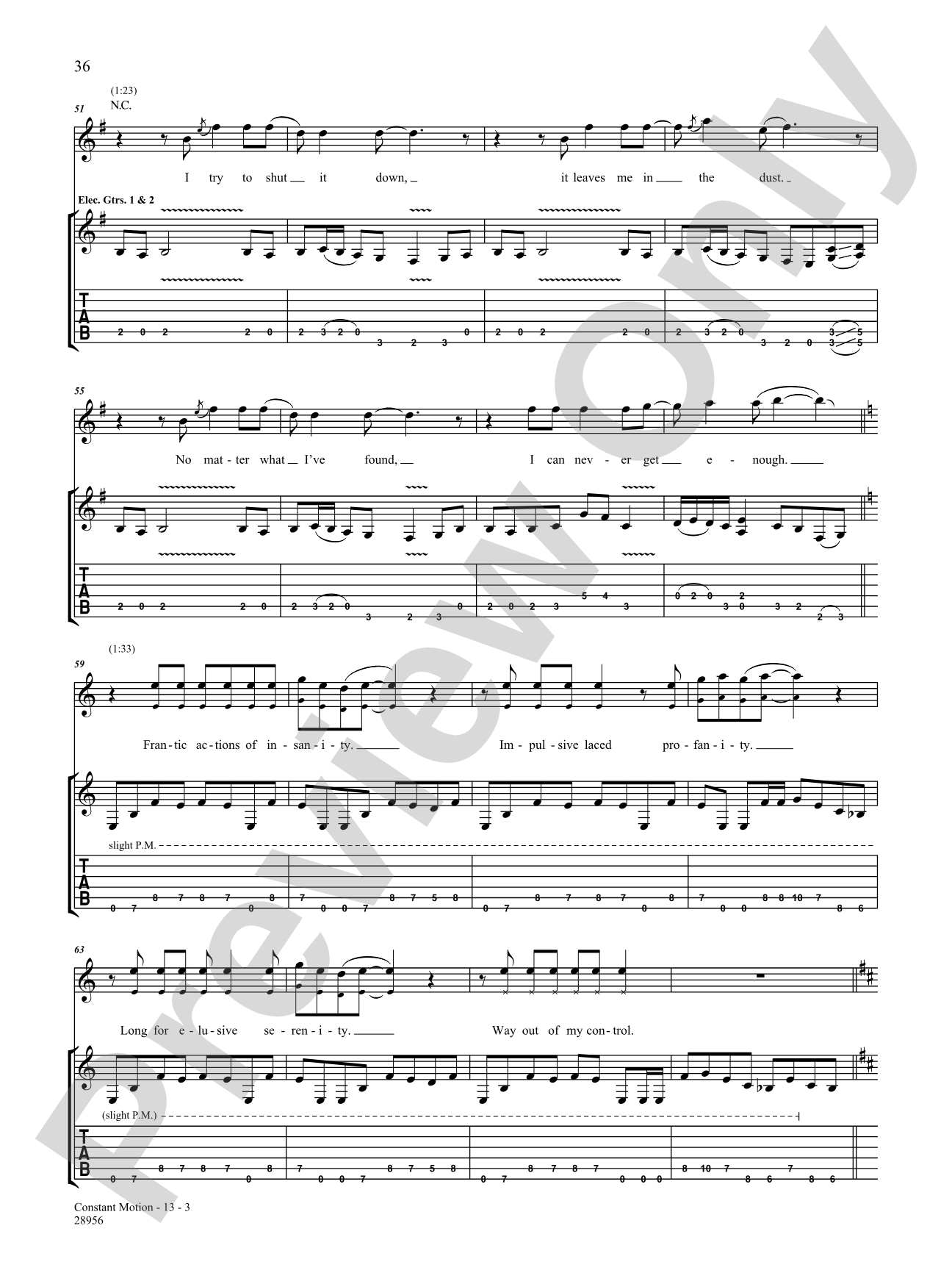 Constant Motion: Authentic Guitar TAB