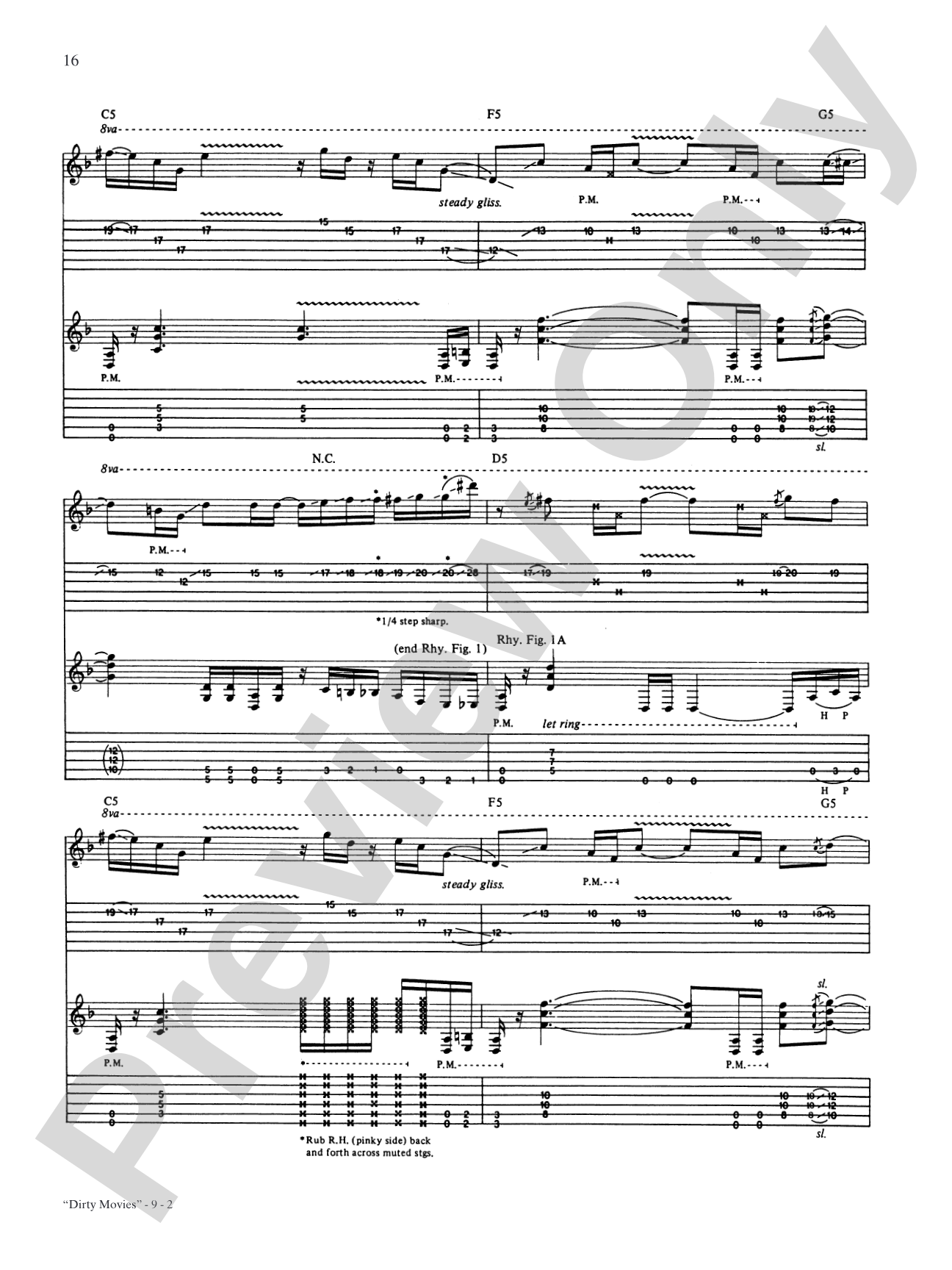 Dirty Movies: Authentic Guitar TAB