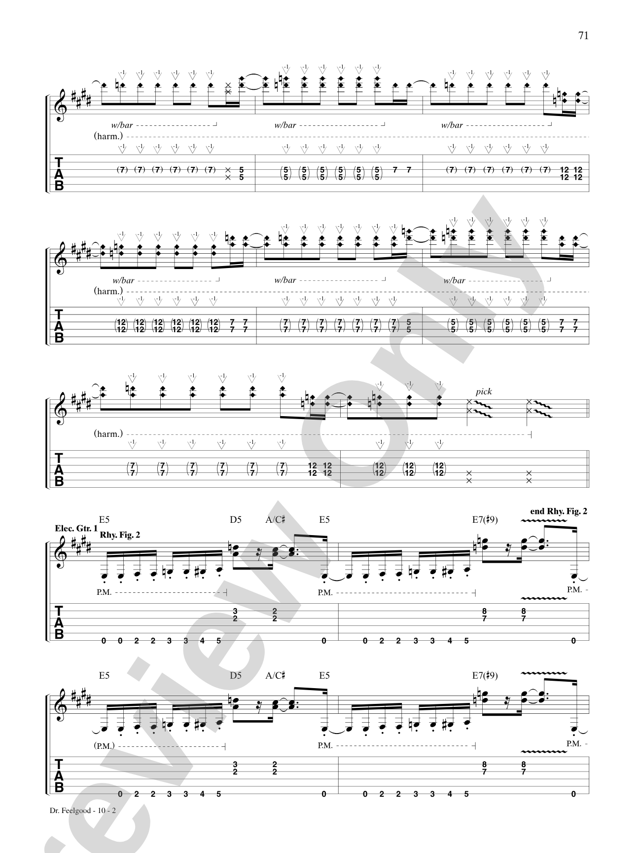 Dr. Feelgood: Authentic Guitar TAB