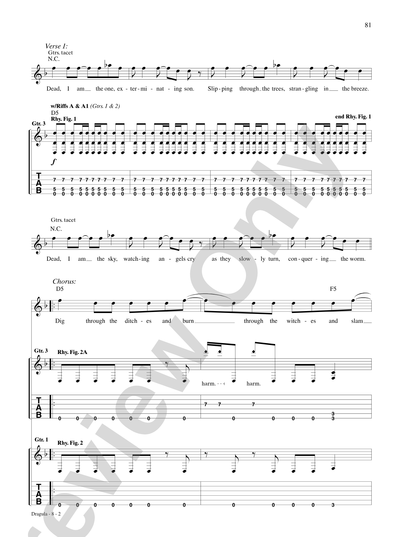Dragula: Authentic Guitar TAB
