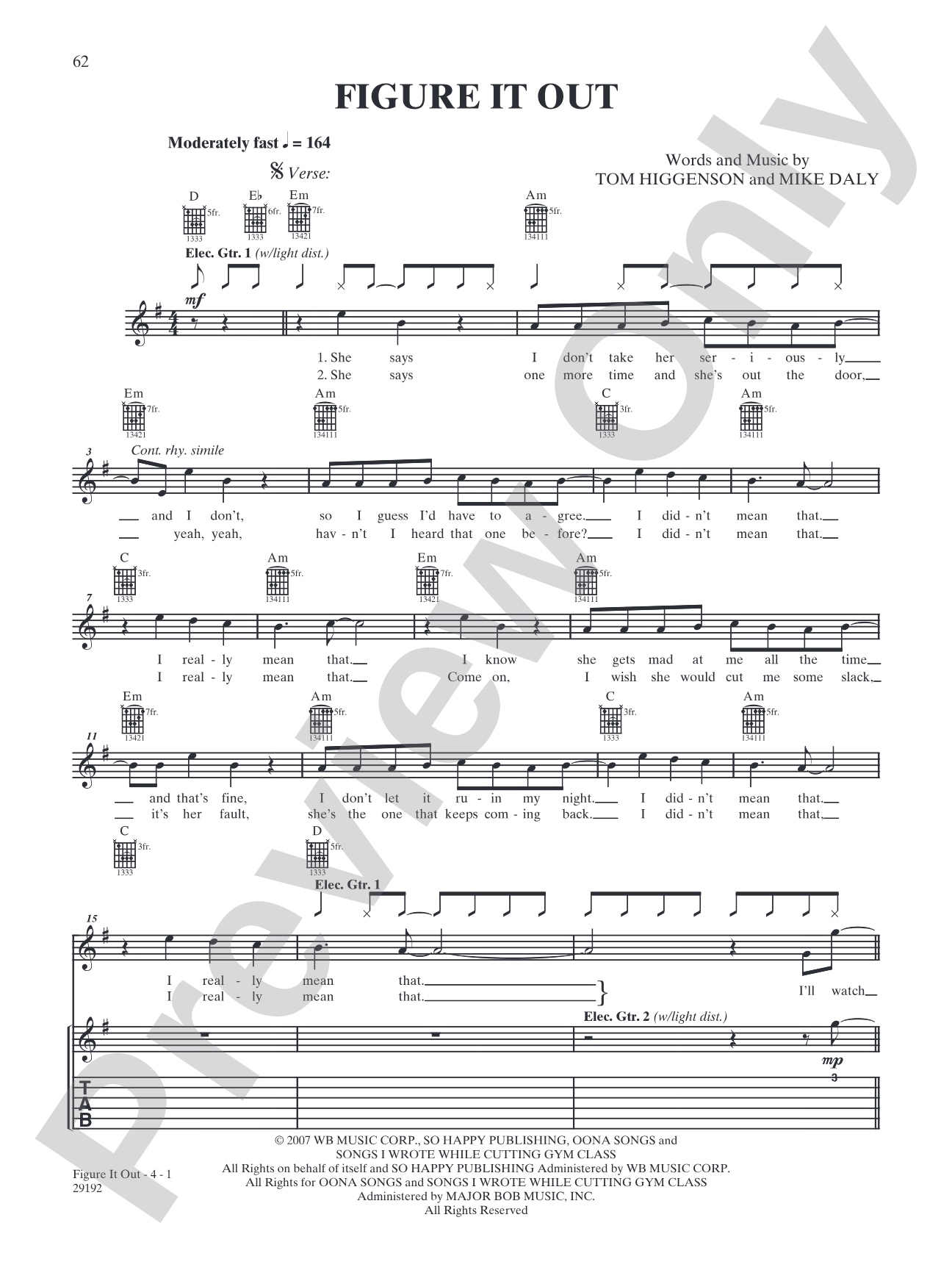 Figure It Out: Authentic Guitar TAB