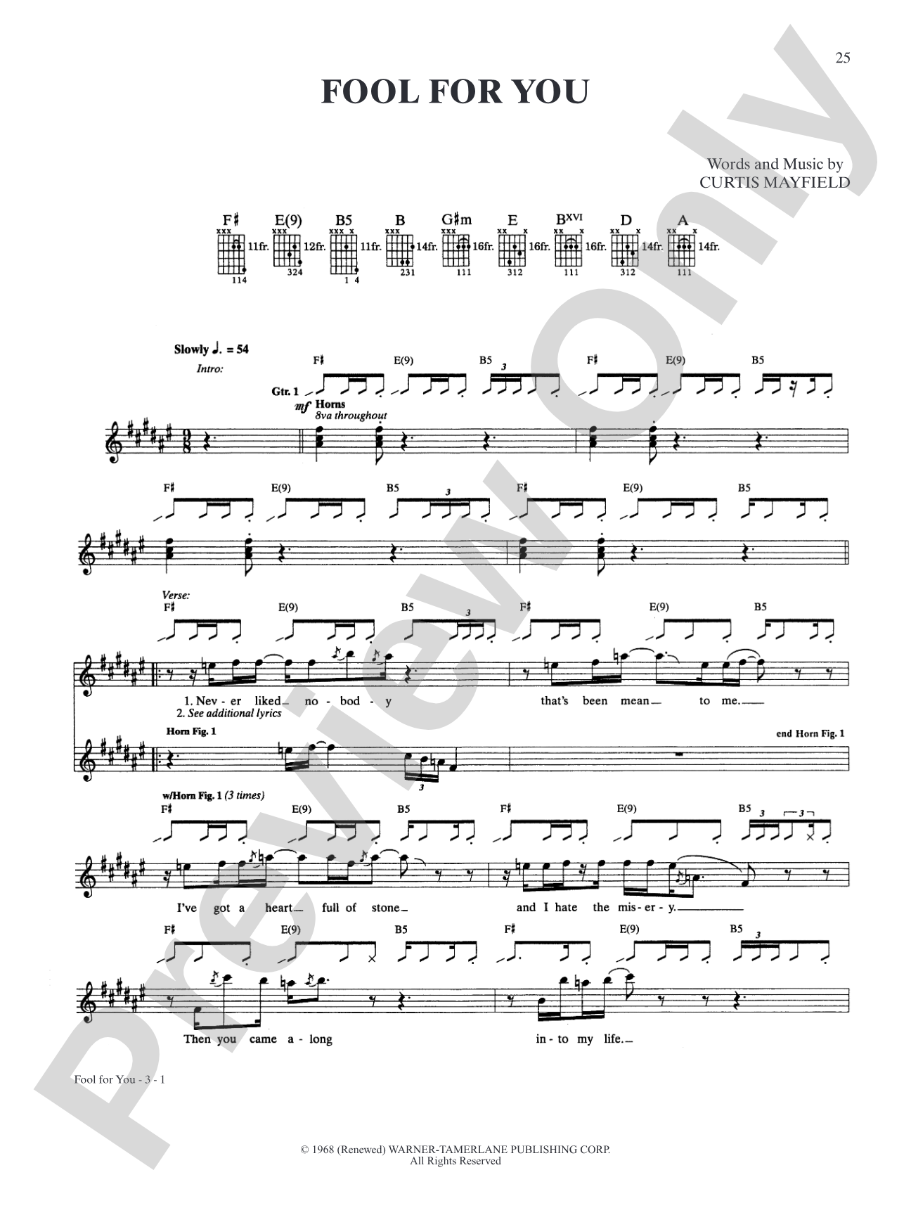 Fool for You: Authentic Guitar TAB