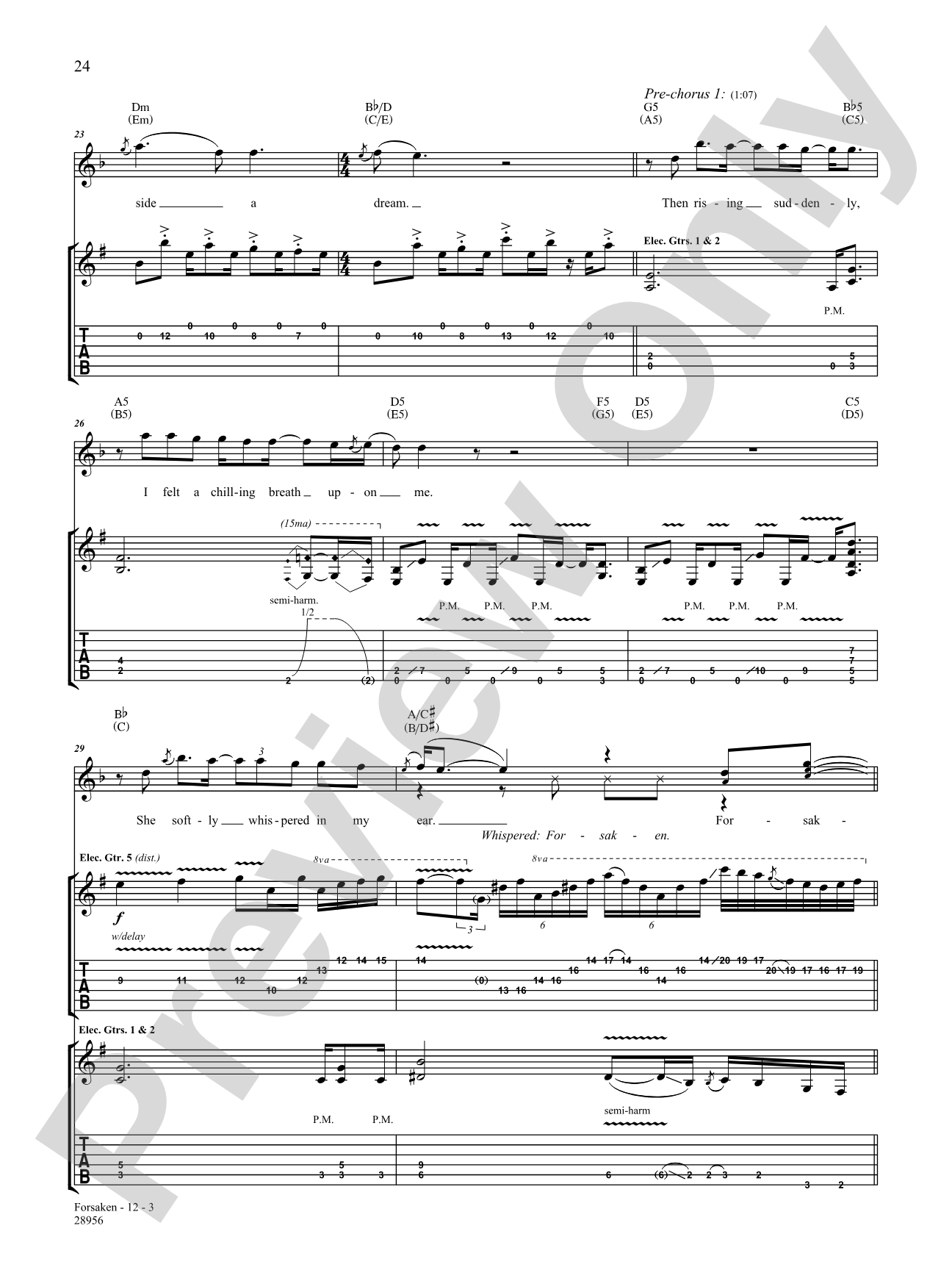 Forsaken: Authentic Guitar TAB