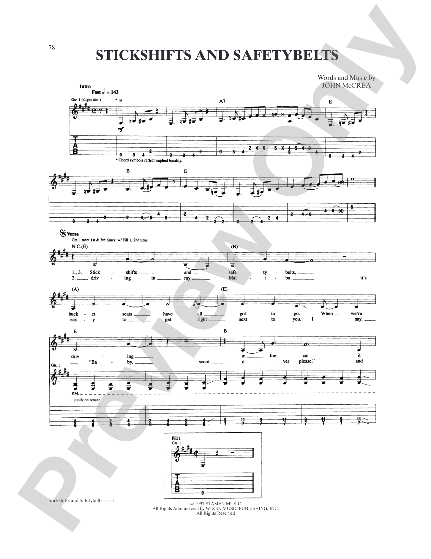 Stickshifts and Safetybelts: Authentic Guitar TAB