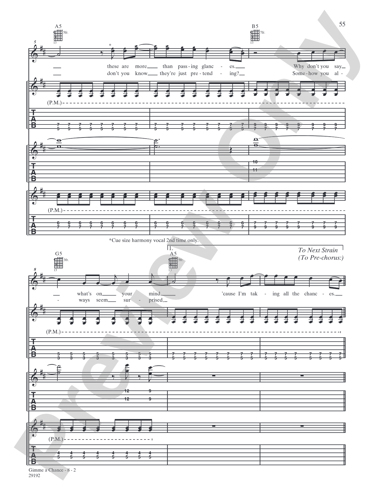 Gimme a Chance: Authentic Guitar TAB