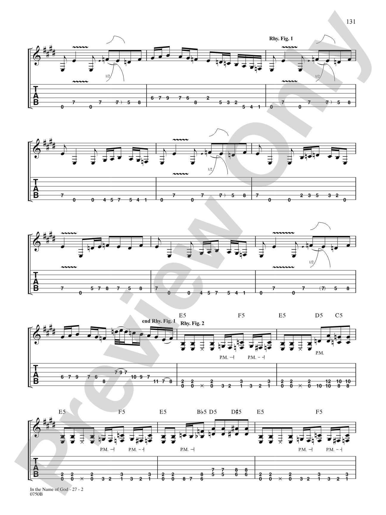 In the Name of God: Authentic Guitar TAB