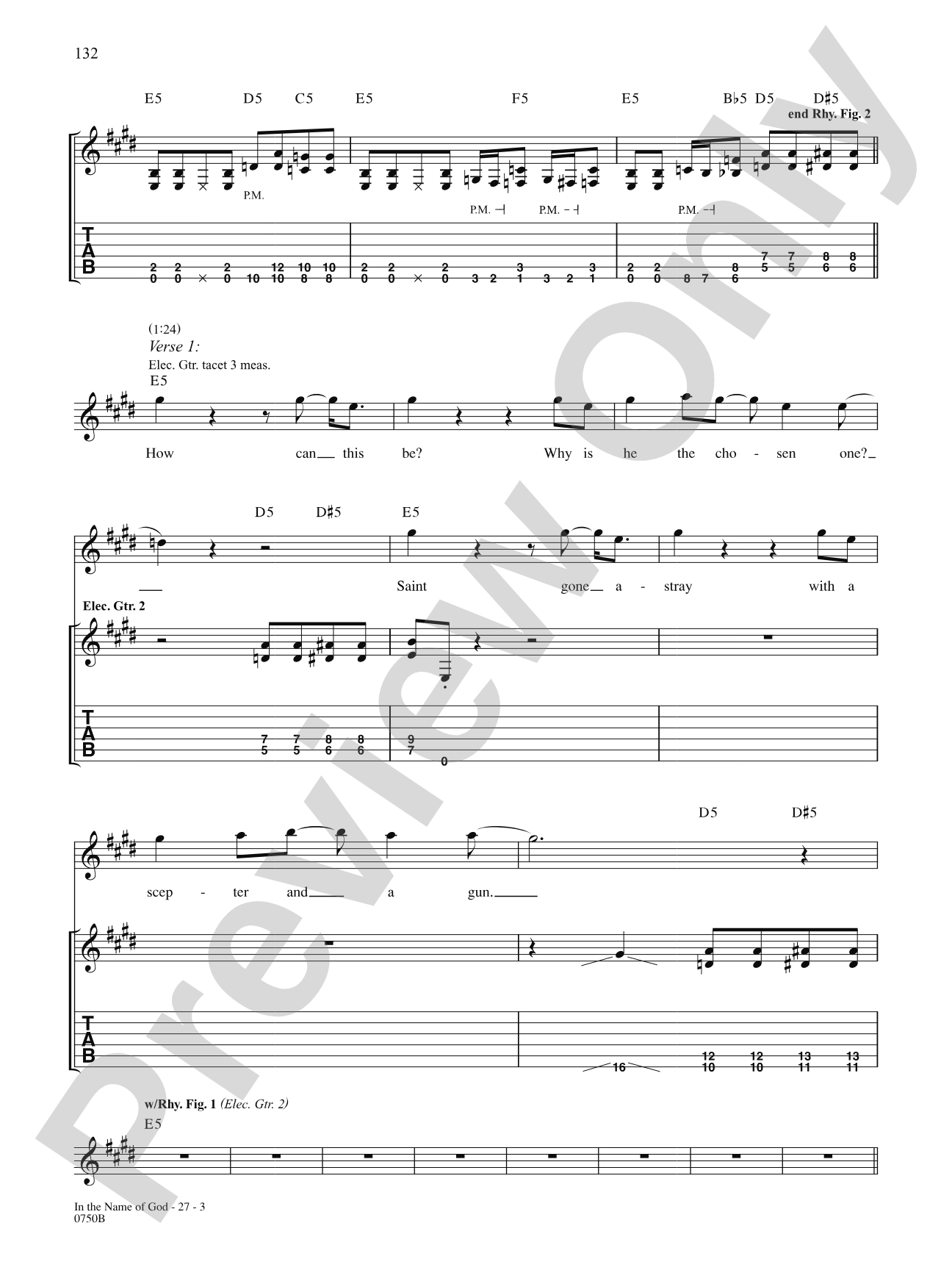 In the Name of God: Authentic Guitar TAB