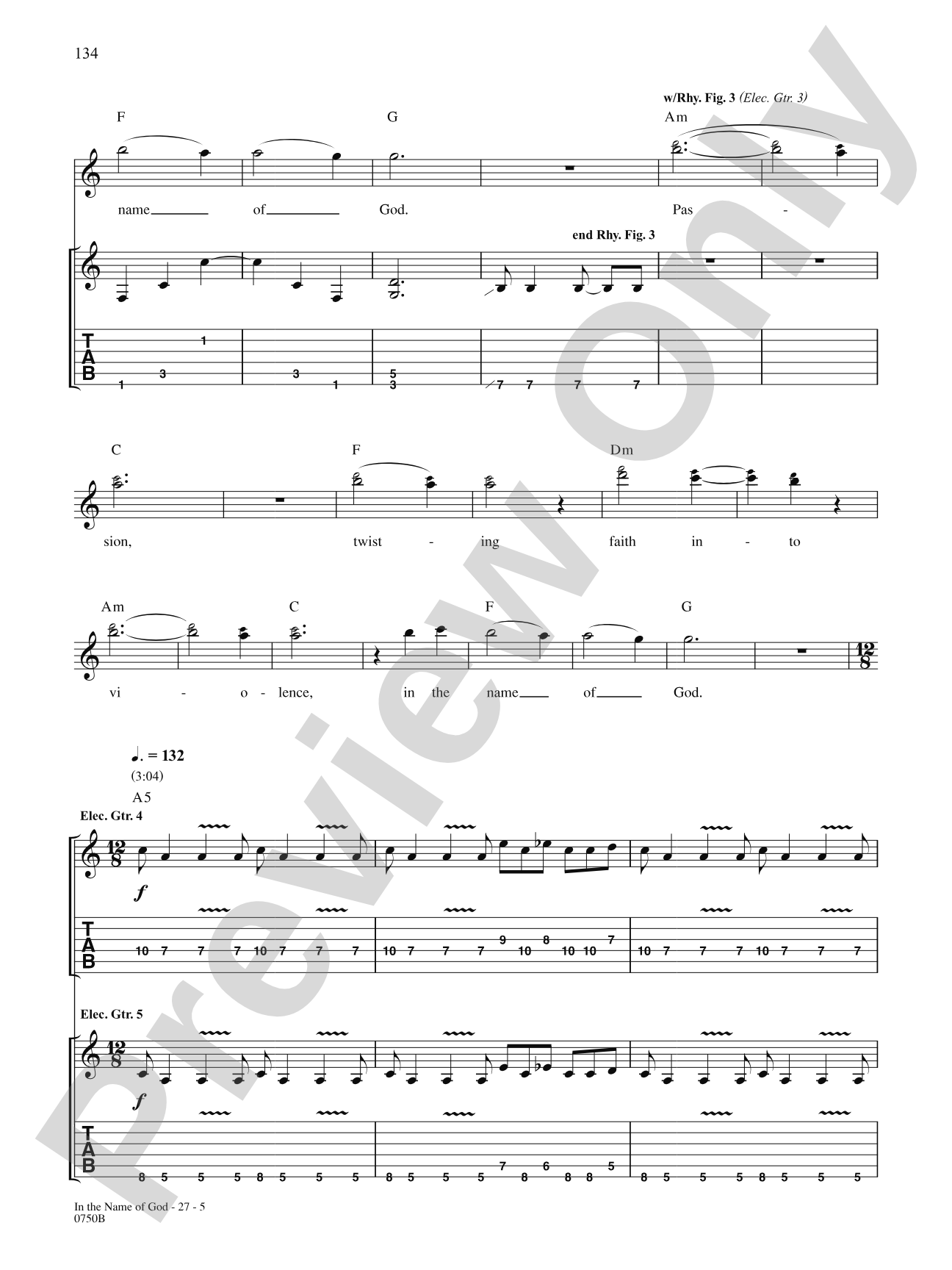 In the Name of God: Authentic Guitar TAB
